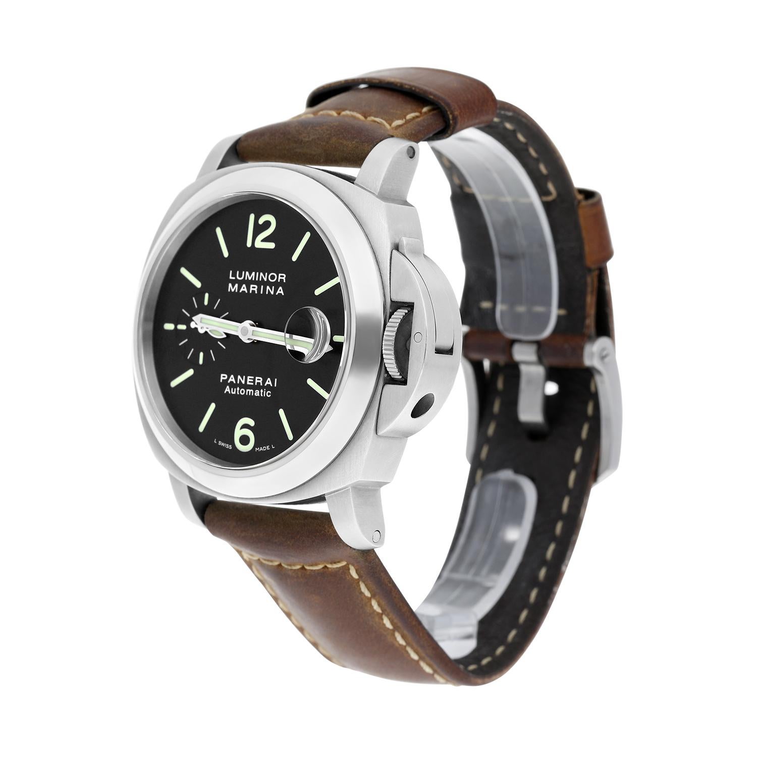 Panerai Luminor Marina PAM00104 Small Second Date Automatic Men's Watch For Sale 1