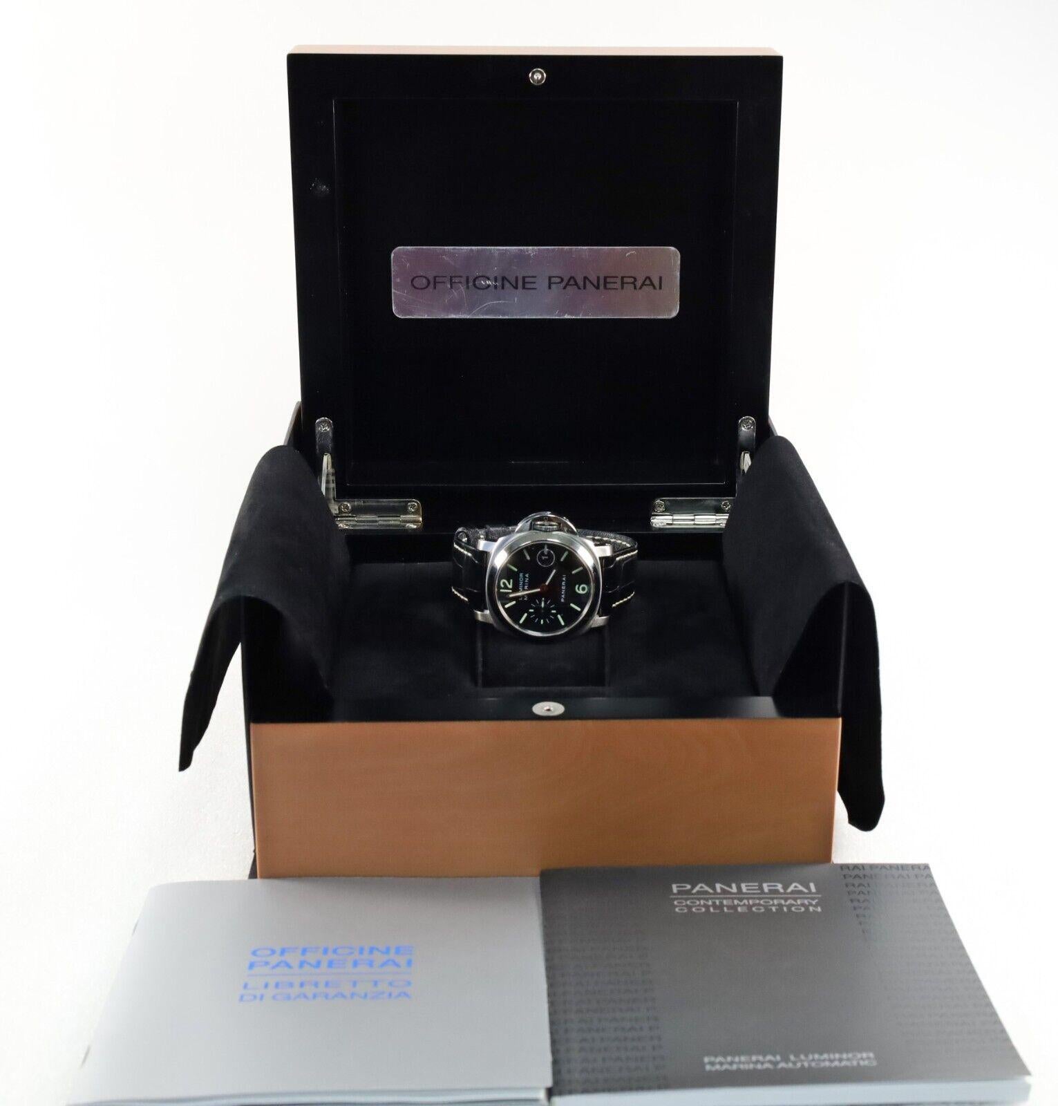 Panerai Luminor Marina PAM00104 Montre automatique pour hommes en acier inoxydable Bon état - En vente à Providence, RI