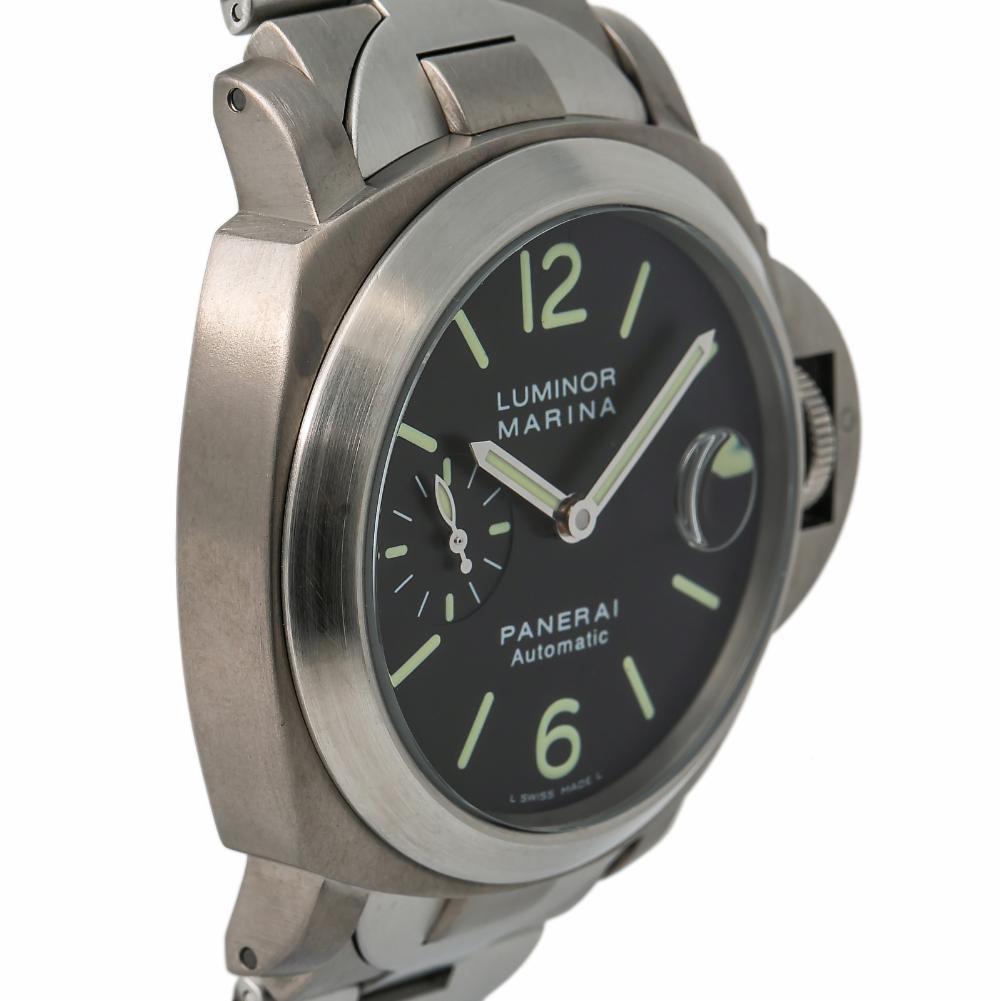 Panerai Luminor Marina PAM00221, Black Dial, Certified and Warranty In Excellent Condition In Miami, FL