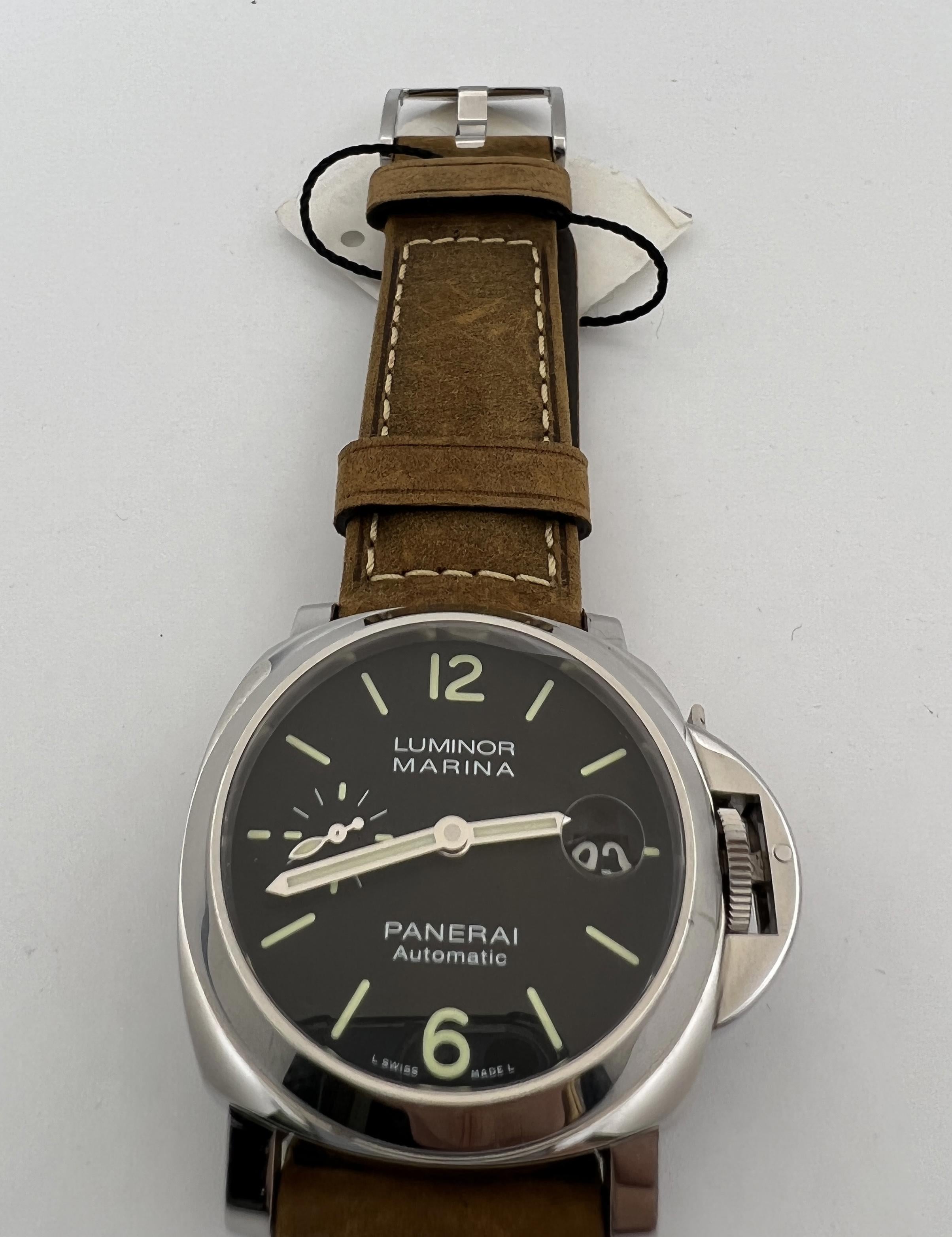 Reloj automático Panerai Luminor Marina PAM01048 de acero inoxidable para hombre en Excelente estado para la venta en New York, NY