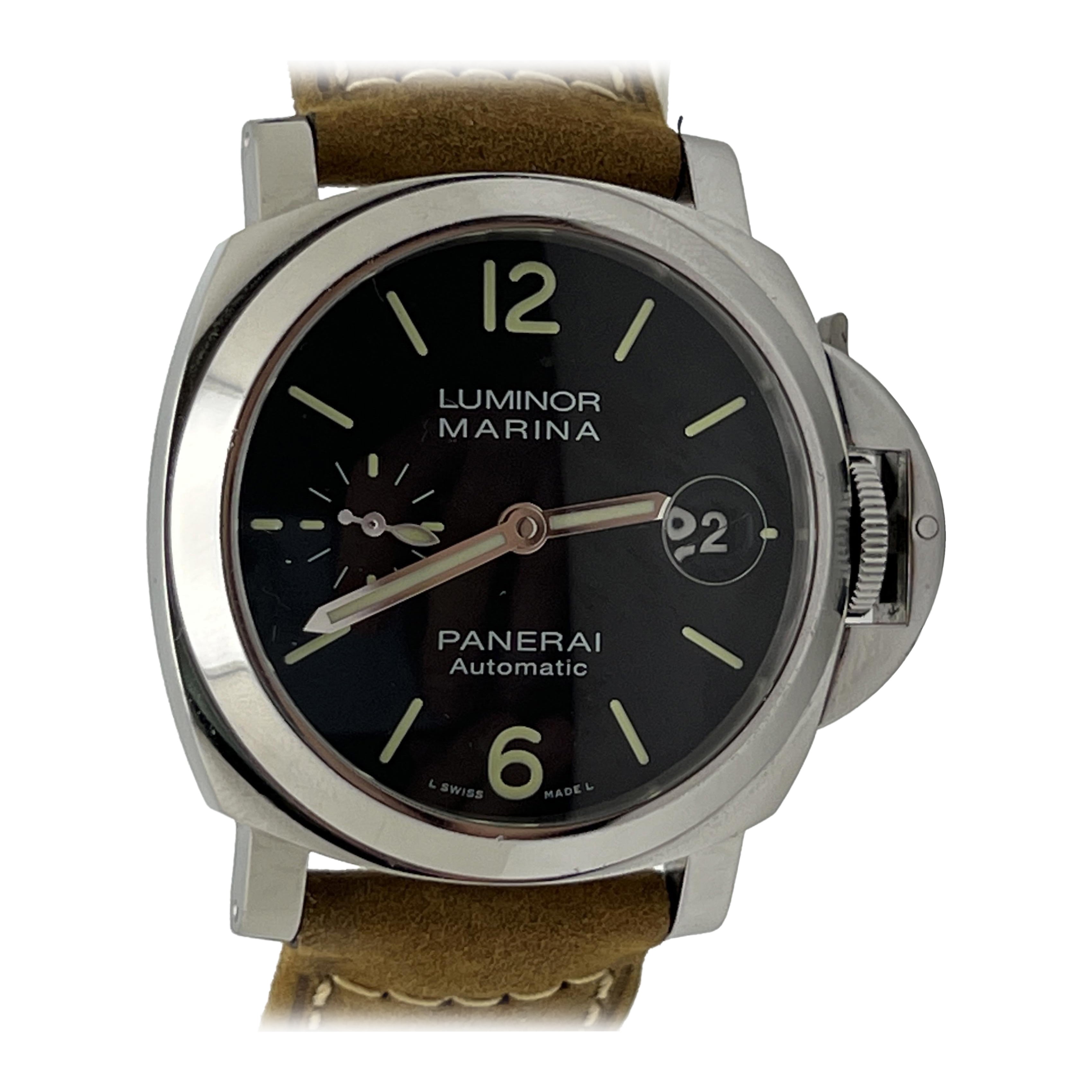 Reloj automático Panerai Luminor Marina PAM01048 de acero inoxidable para hombre