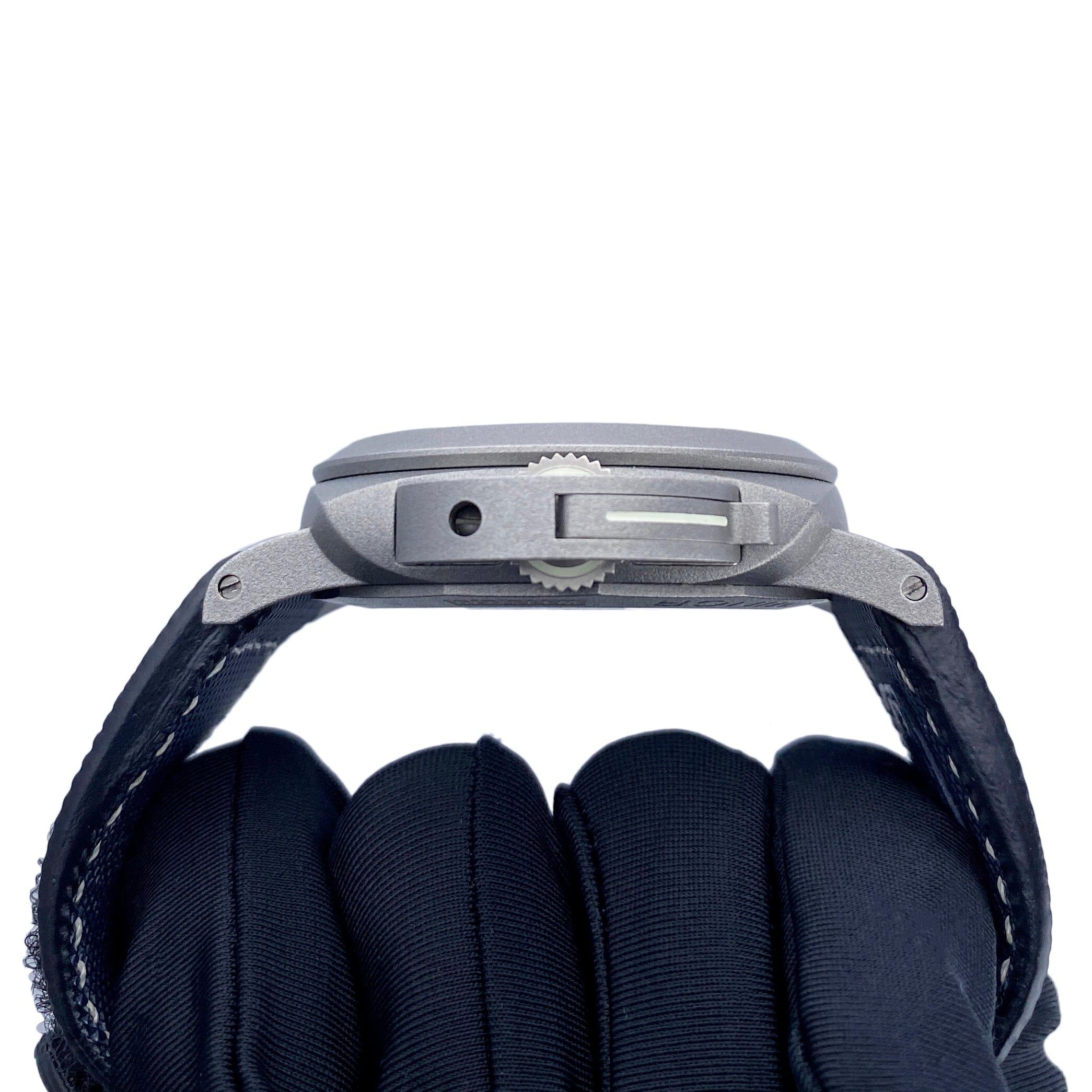 Panerai Luminor Marina PAM01117 Blau Zifferblatt Titan Herrenuhr Box Papiere im Angebot 2