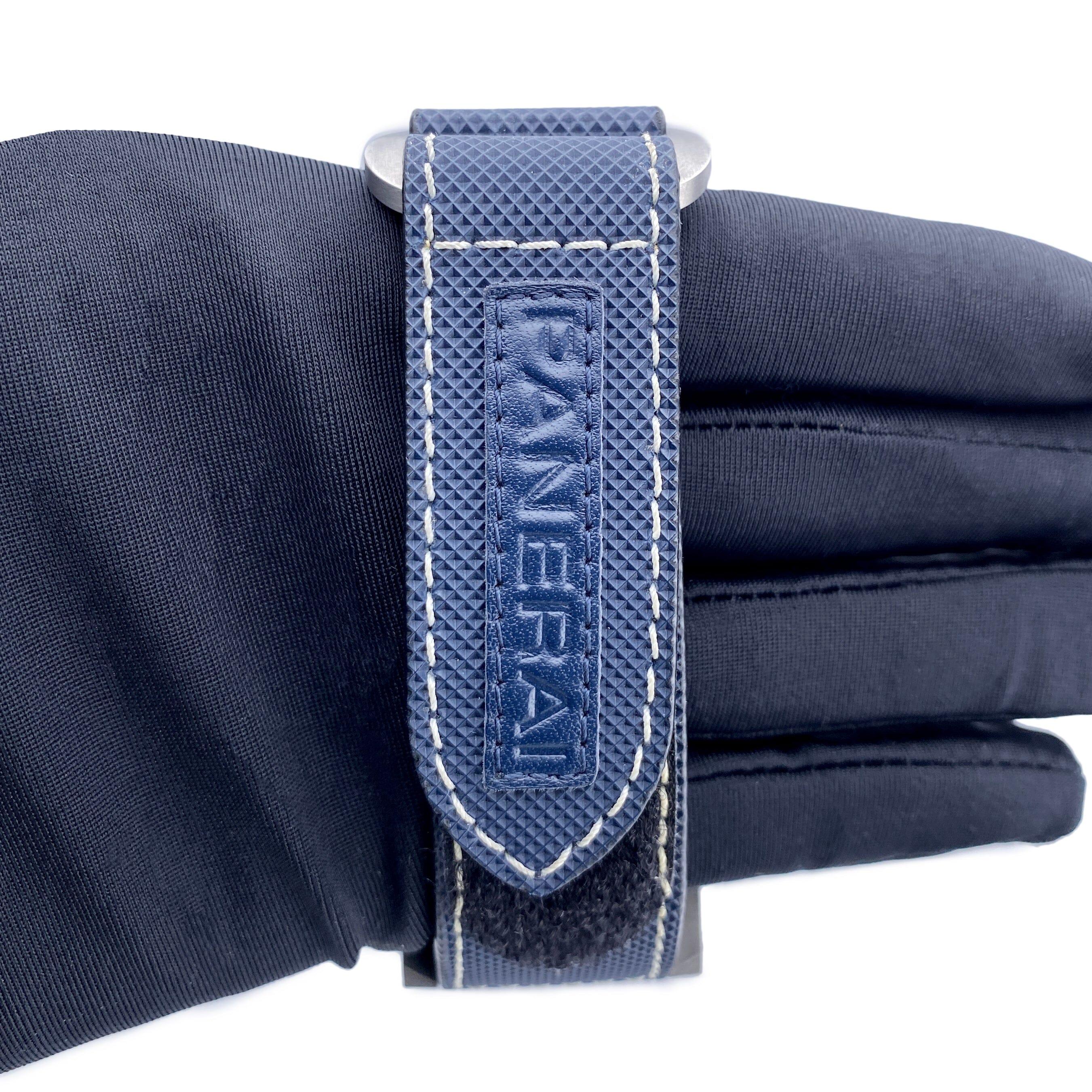 Panerai Luminor Marina PAM01117 Blau Zifferblatt Titan Herrenuhr Box Papiere im Angebot 5