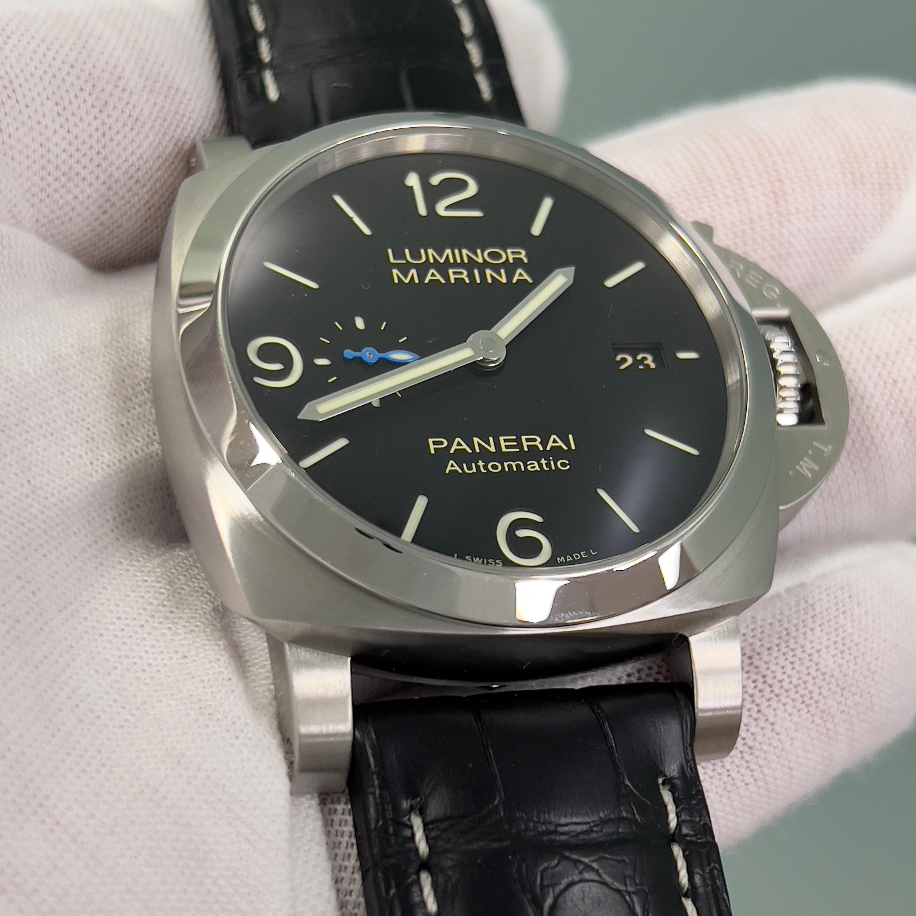 Panerai Luminor Marina PAM01312 PAM 1312 Bracelet en cuir inoxydable 44mm Boîte papier 3