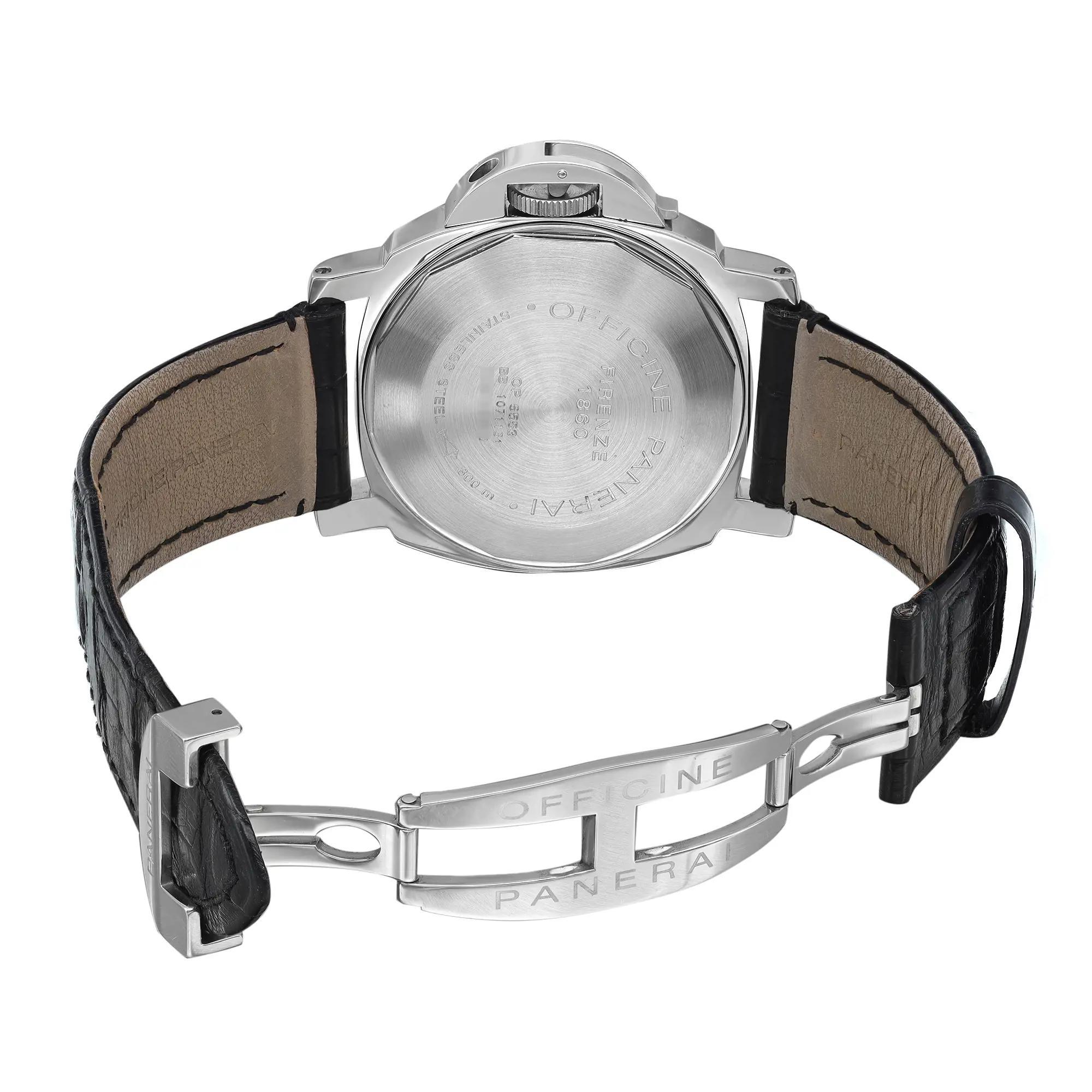 Panerai Luminor Marina: Automatik-Herrenuhr PAM00104 aus Stahl mit schwarzem Zifferblatt 3