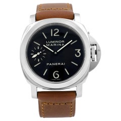 Panerai Luminor Marina Stahl schwarzes Zifferblatt Hand WInd Herrenuhr PAM00111