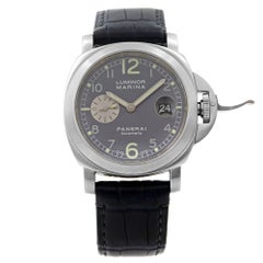 Montre Panerai Luminor Marina en acier avec cadran arabe gris et automatique pour hommes 2001 PAM00086