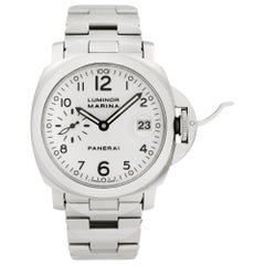 Panerai Luminor Marina Montre automatique à cadran blanc en acier pour hommes avec cadran automatique PAM00051