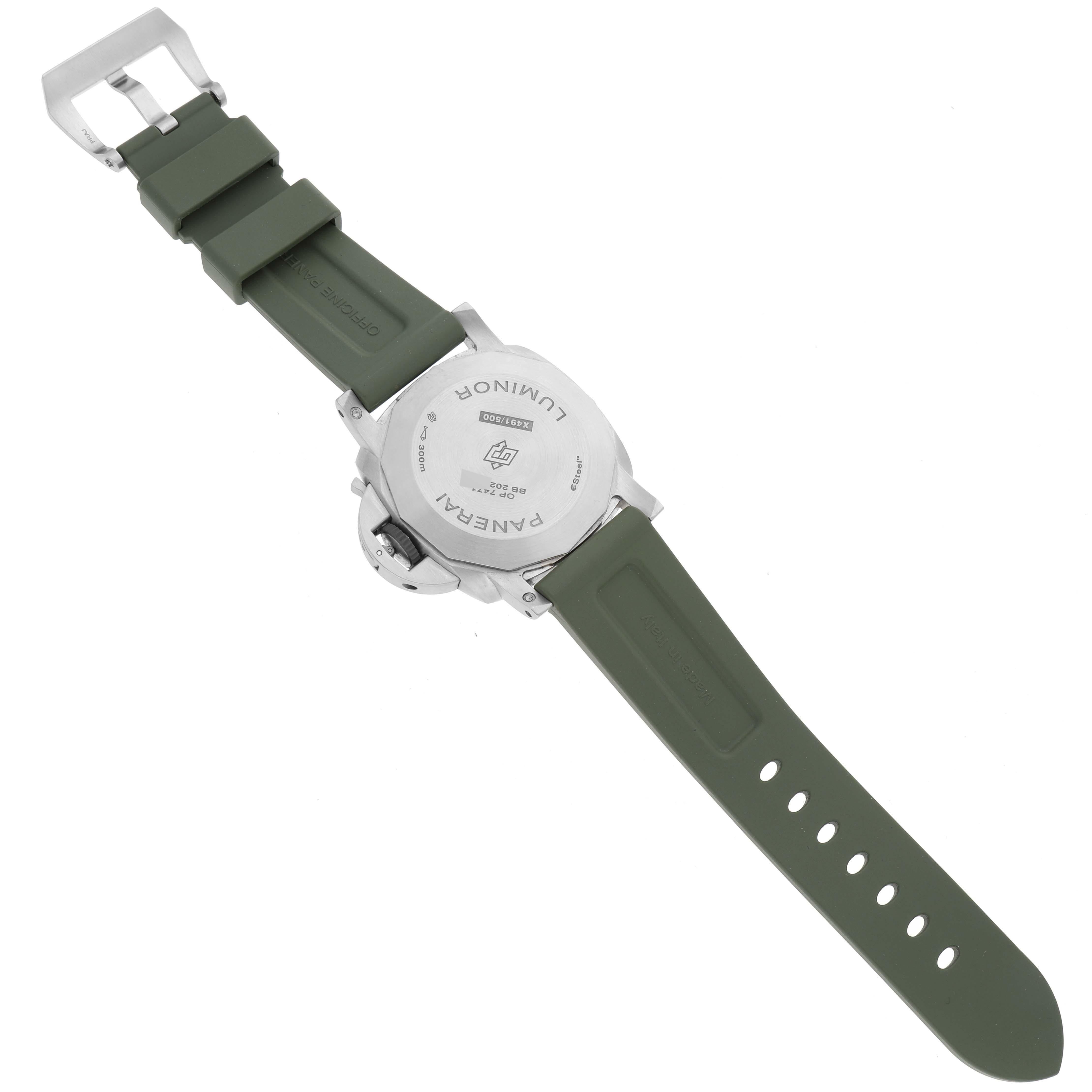 Reloj para caballero Panerai Luminor Marina Verde Smeraldo Acero PAM01356 Tarjeta de caja 7