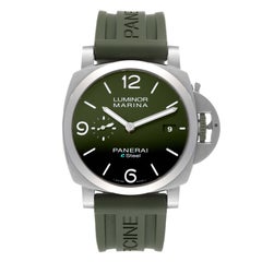 Panerai Luminor Marina Verde Smeraldo Steel Mens Watch PAM01356 Box Card