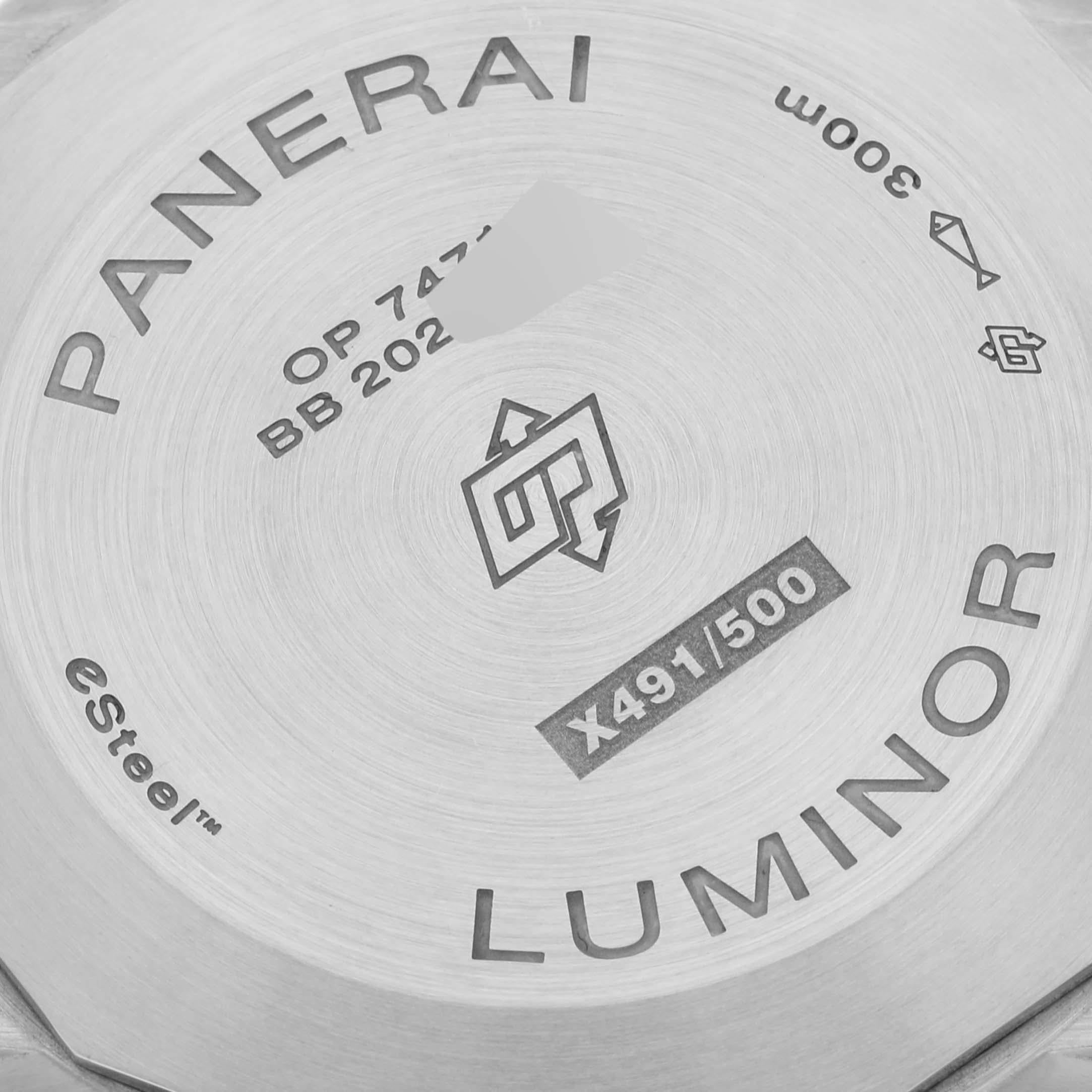 De los hombres Reloj para caballero Panerai Luminor Marina Verde Smeraldo Acero PAM01356 Tarjeta de caja