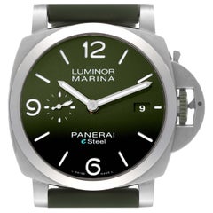 Panerai Luminor Marina Verde Smeraldo Steel Mens Watch PAM01356 Box Card