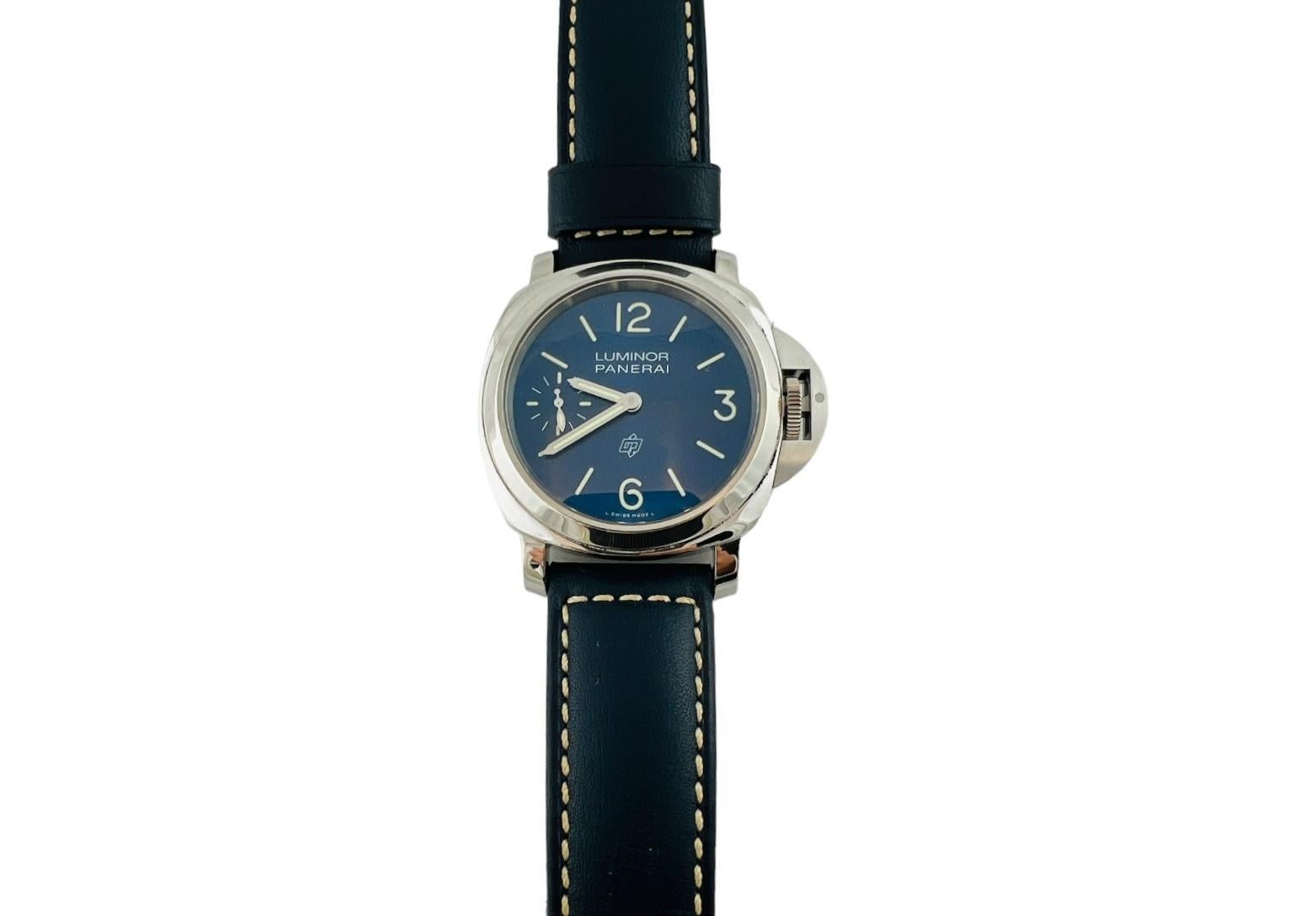 Panerai Luminor Men's Watch PAM 1085 Full Set Blue Dial #15776 For Sale