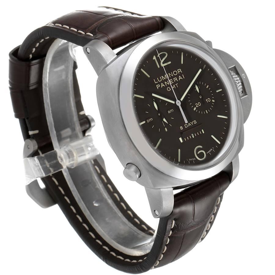 panerai luminor 1950 chrono monopulsant gmt titanium watch - pam00311