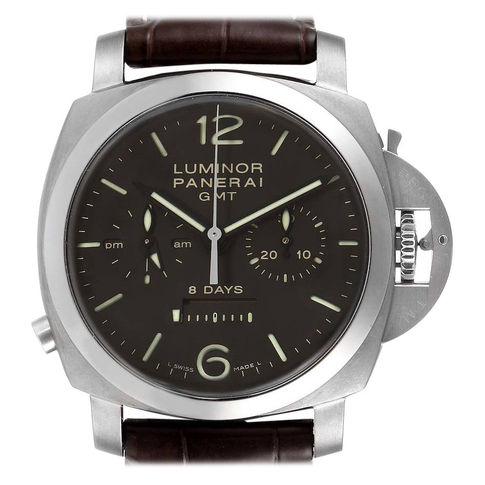 Panerai Luminor Monopulsante 8 Days GMT Watch PAM00311 Box Papers