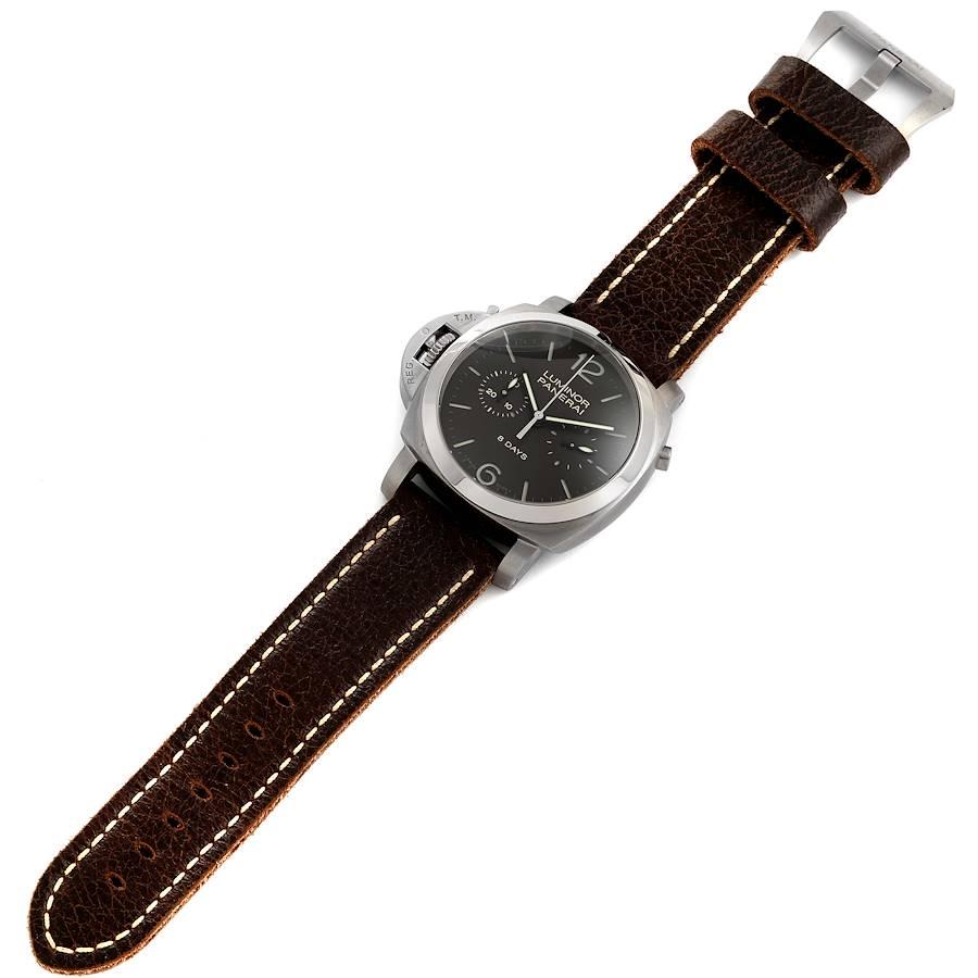 Men's Panerai Luminor Monopulsante Left Handed Titanium Watch PAM00345 Box Papers For Sale