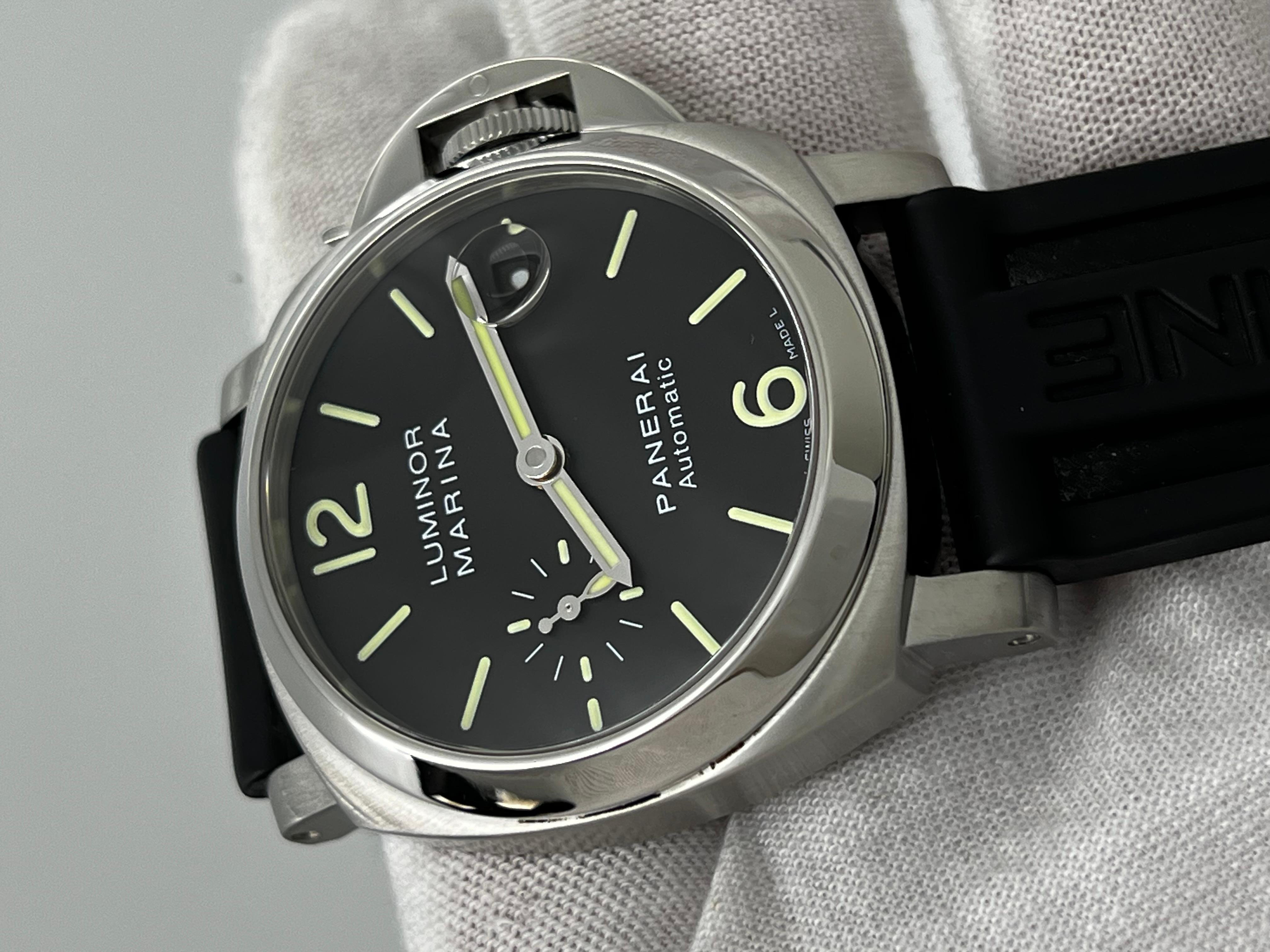 Panerai Luminor PAM00048 PAM 48 Stainless Steel Rubber Strap 40mm Box Paper 5