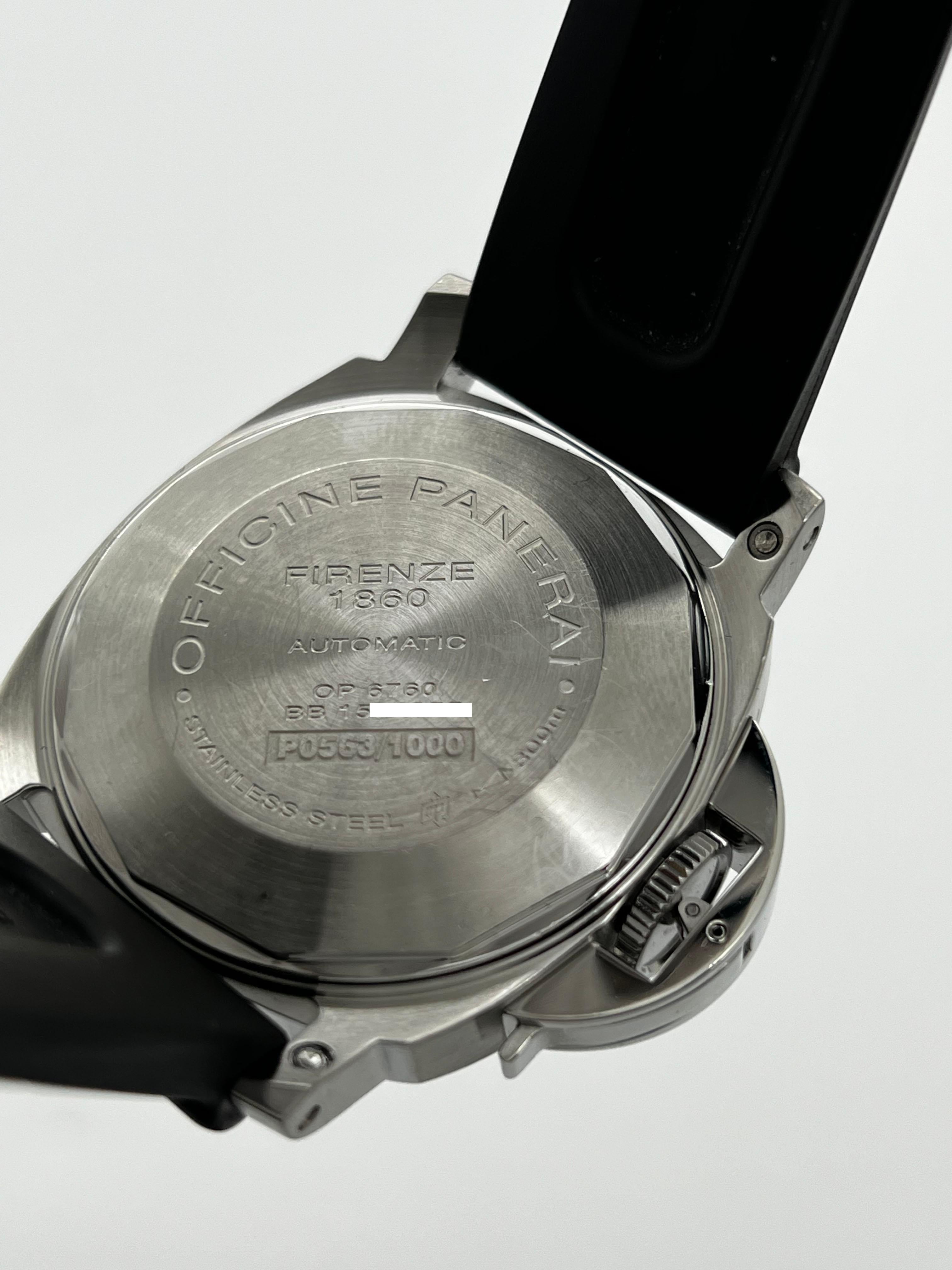 Men's Panerai Luminor PAM00048 PAM 48 Stainless Steel Rubber Strap 40mm Box Paper