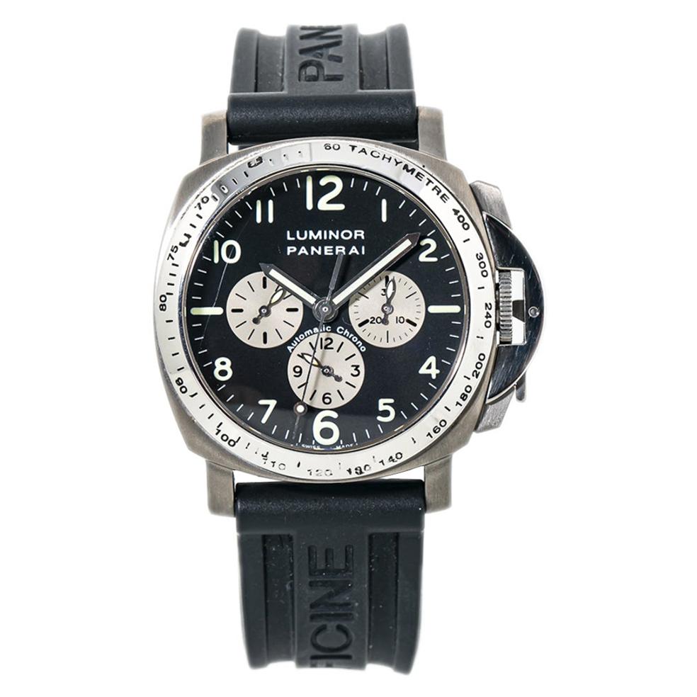 Panerai Luminor PAM00052 Chronograph Zenith Movement Titanium Automatic Watch For Sale