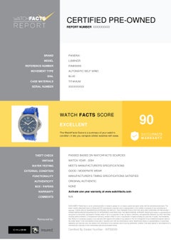 Panerai Luminor PAM00093, Blue Dial, Certified and Warranty