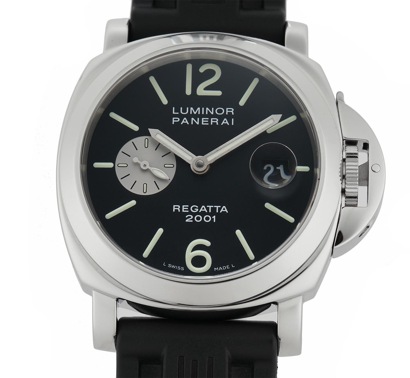 Panerai Luminor PAM00107, Black Dial, Certified and Warranty In Excellent Condition In Miami, FL