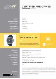 Panerai Luminor PAM00728, Blue Dial, Certified and Warranty