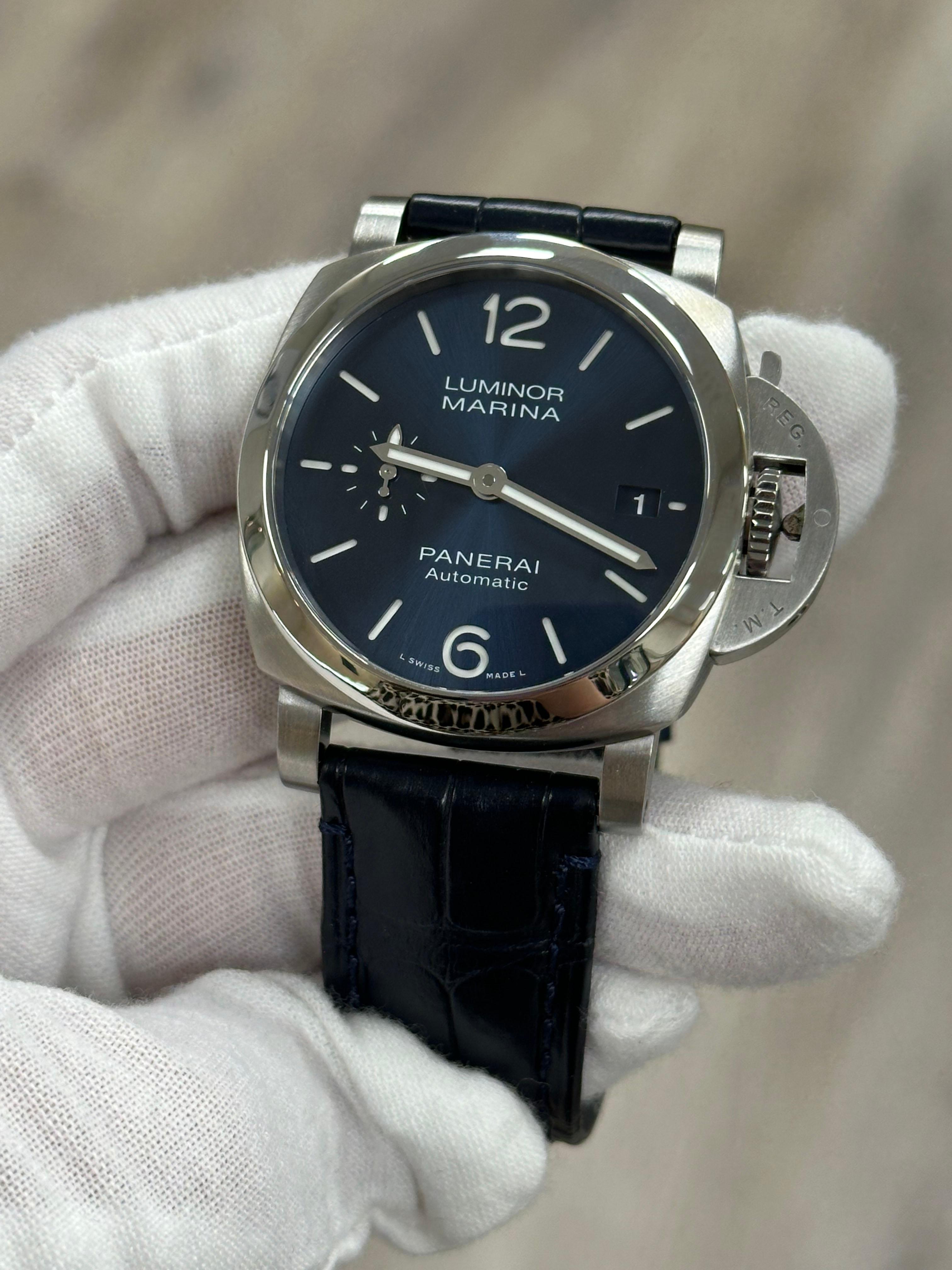 Men's Panerai Luminor PAM01270 PAM 1270 Blue Dial Stainless Steel 40mm Box Paper For Sale