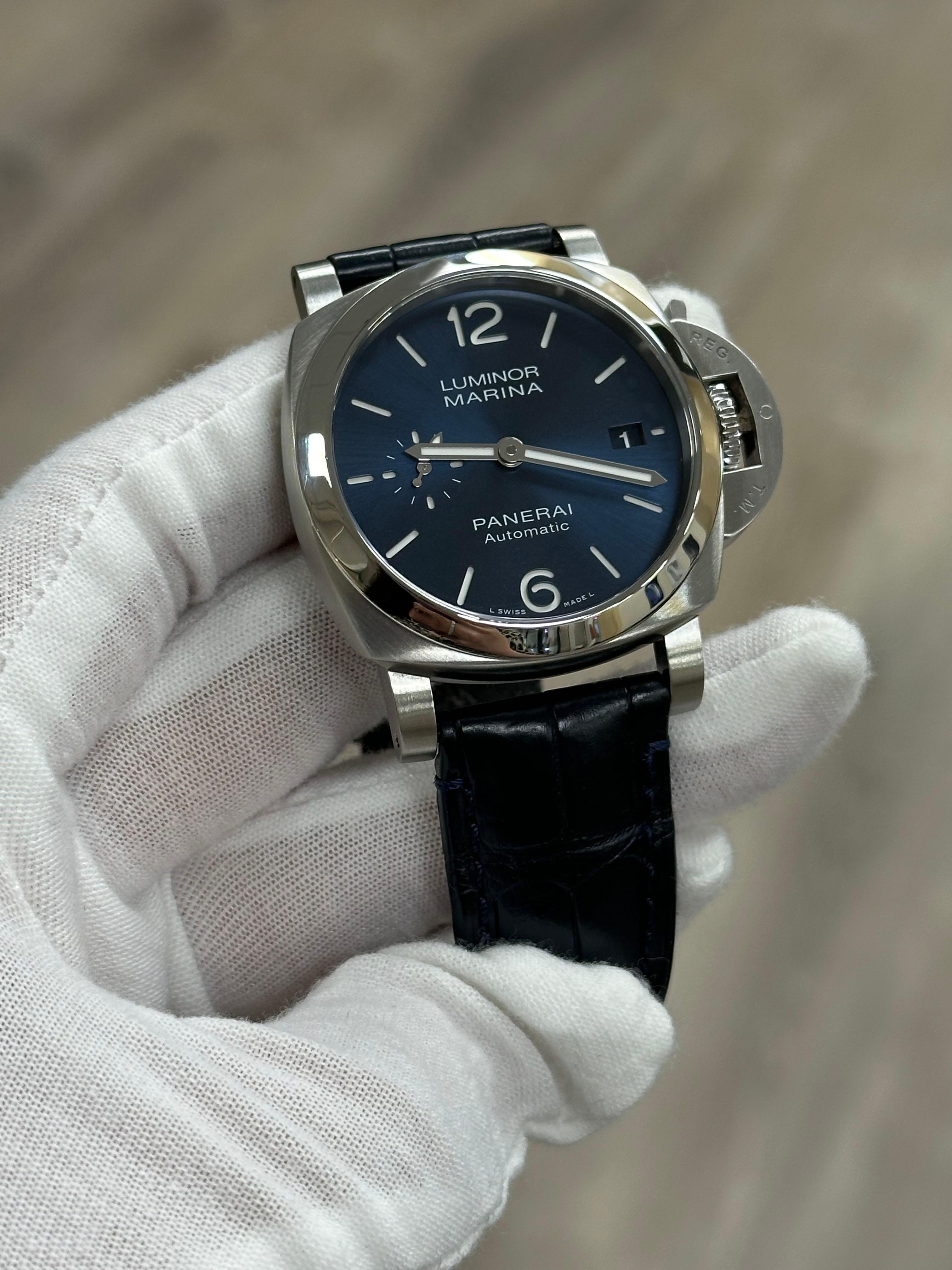 Panerai Luminor PAM01270 PAM 1270 Blue Dial Stainless Steel 40mm Box Paper For Sale 1