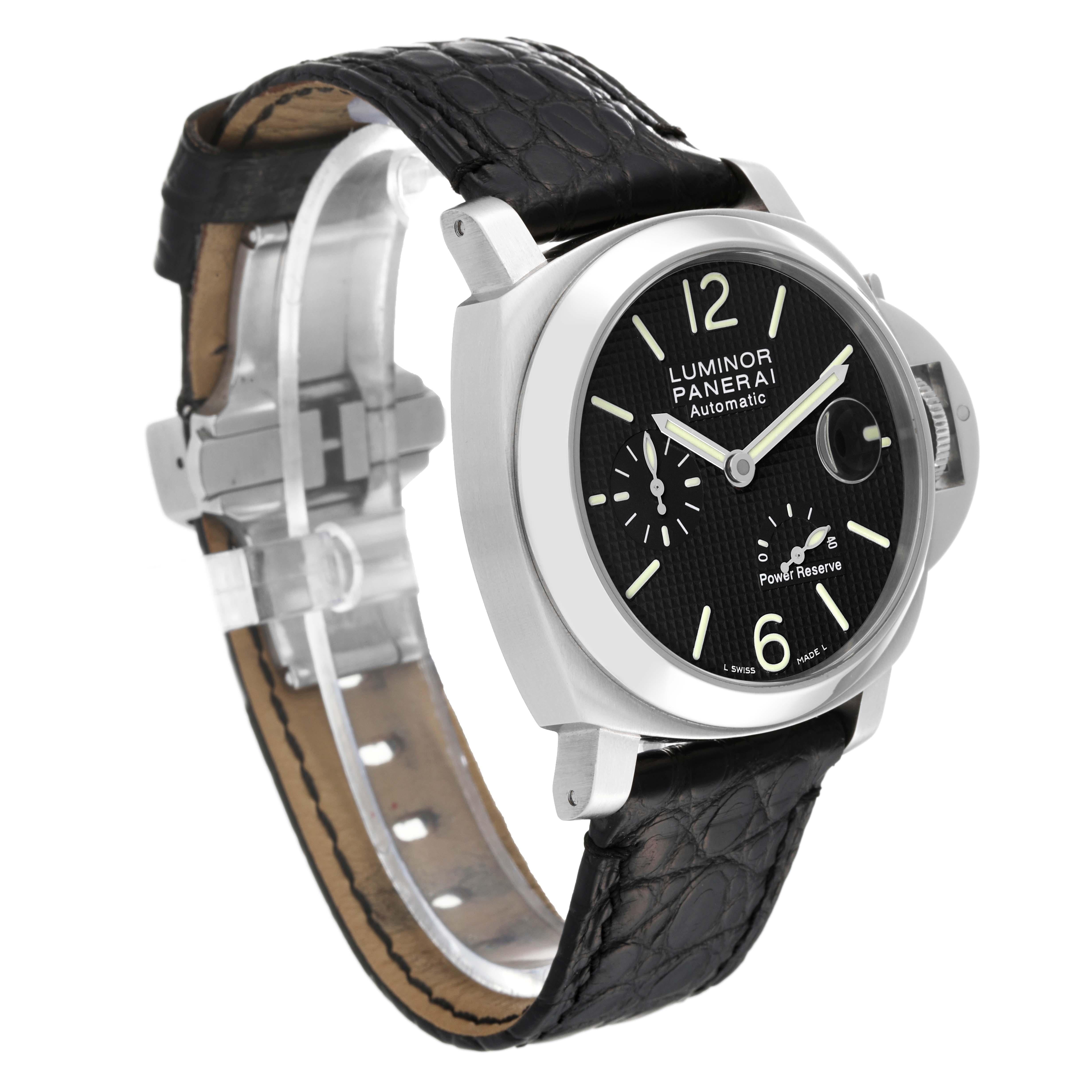 Panerai Luminor Power Reserve 40mm Steel Mens Watch PAM00241 Box Papers In Excellent Condition For Sale In Atlanta, GA