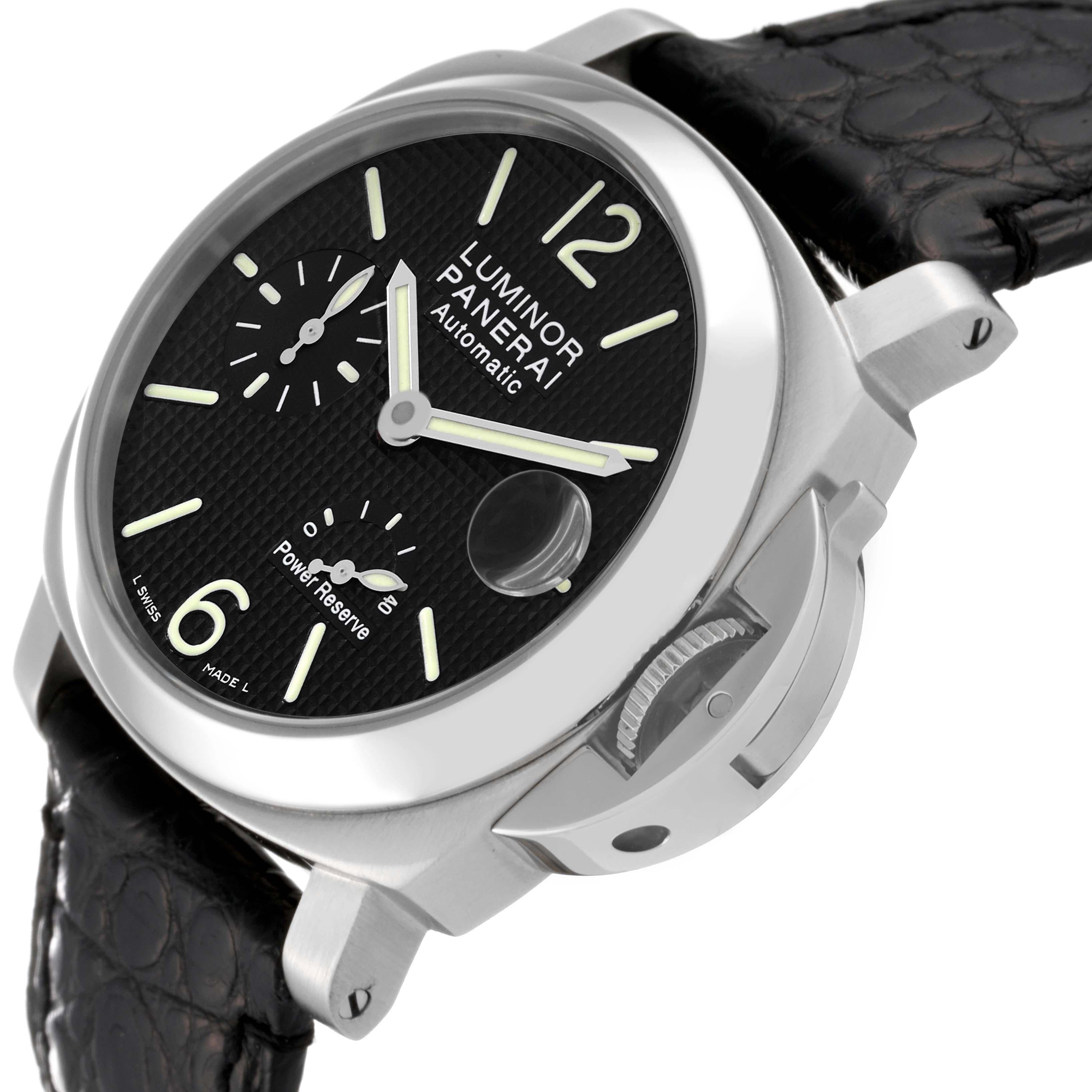 Panerai Luminor Power Reserve 40mm Steel Mens Watch PAM00241 Box Papers For Sale 1