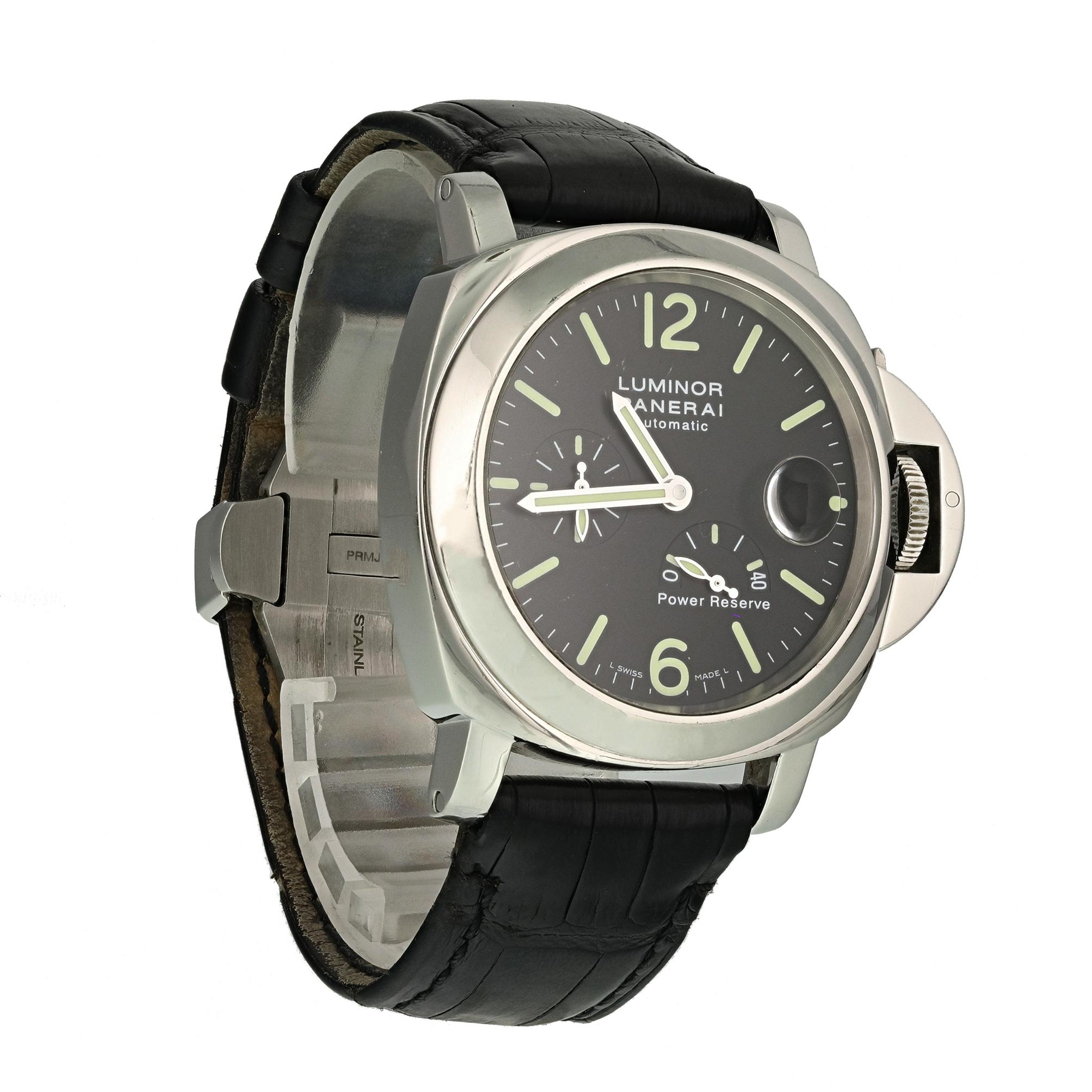 Panerai Luminor Power Reserve PAM00090 Men’s Watch with Papers In Excellent Condition For Sale In New York, NY