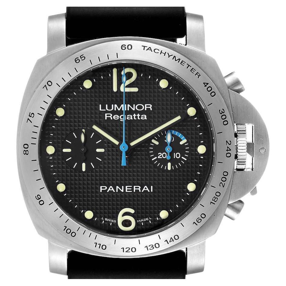 Panerai Luminor Regatta 44mm Steel Chronograph Watch PAM00308 Box Card