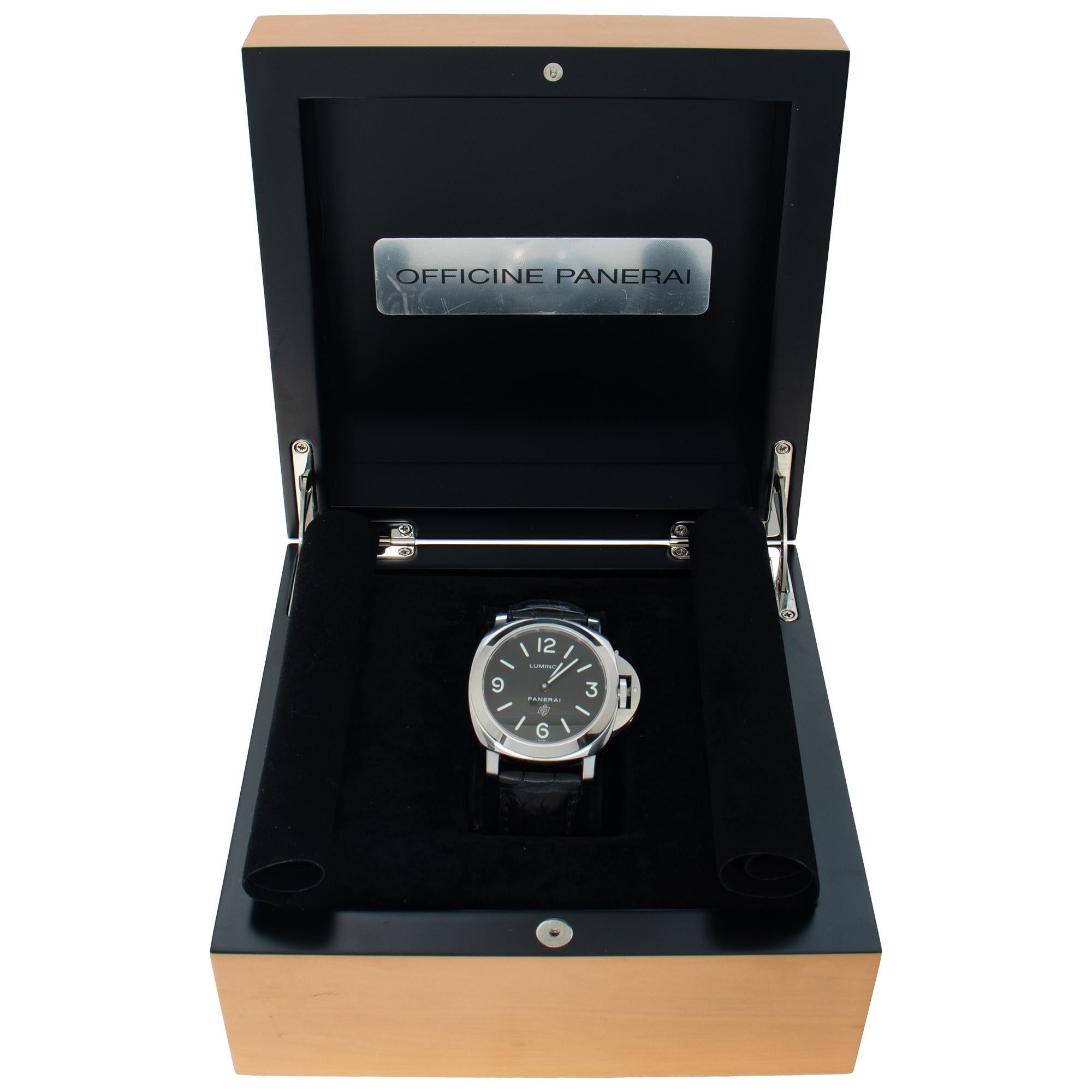 Panerai Luminor stainless steel Manual Wristwatch PAM000 For Sale 2