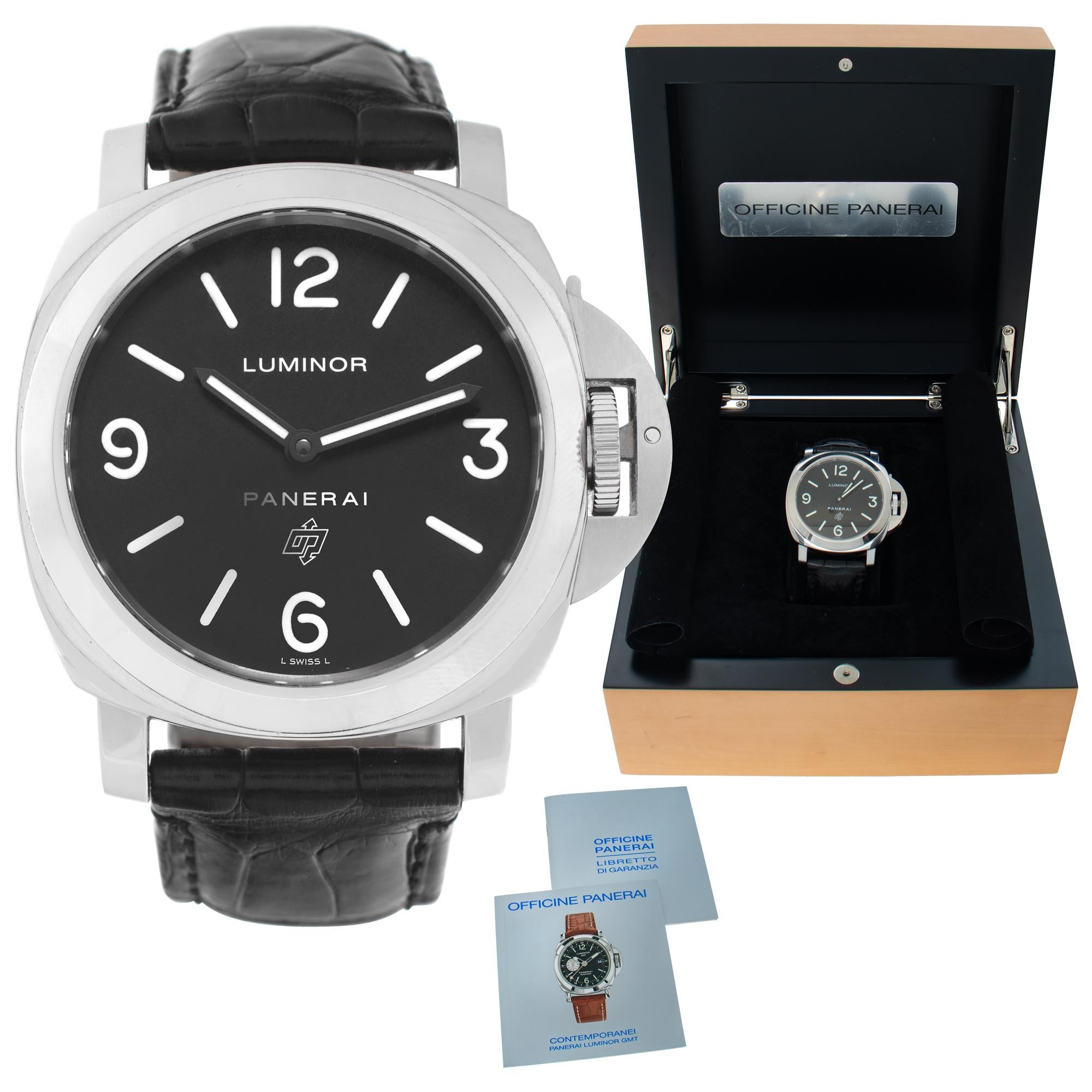 Panerai Luminor stainless steel Manual Wristwatch PAM000 For Sale 3