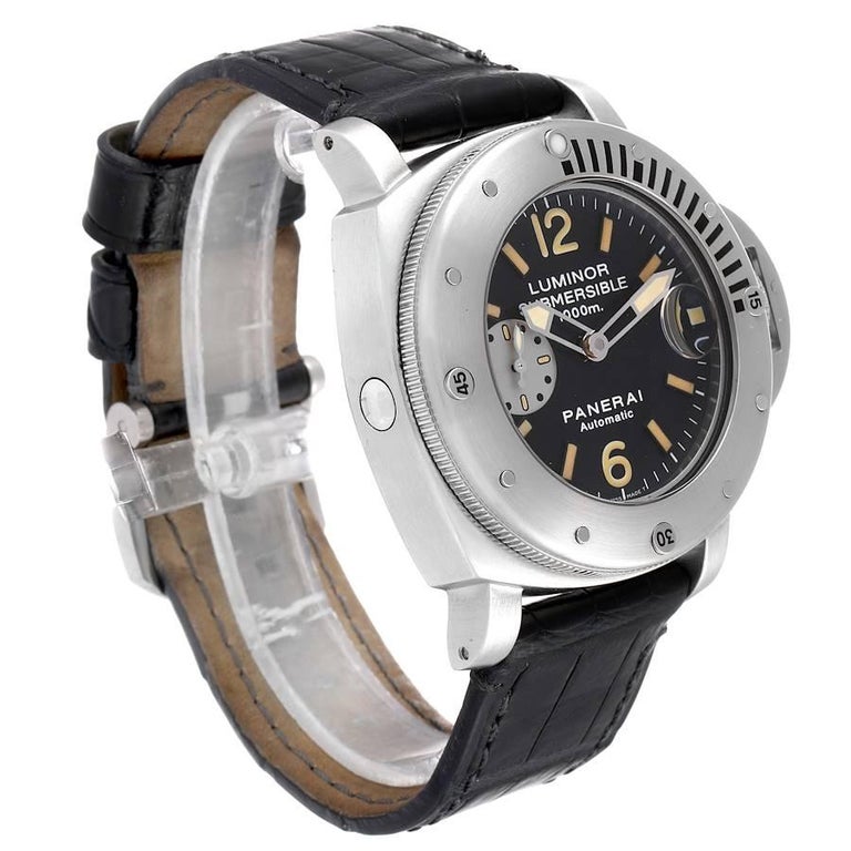 Panerai Luminor Submersible Steel Mens Watch PAM00064 Box Card For