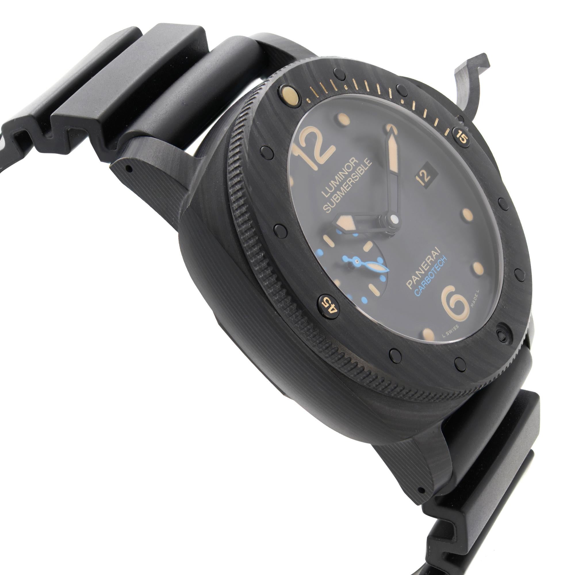 Panerai Luminor Submersible 1950 3 Days Carbotech Black Dial Montre Homme PAM00616 Pour hommes en vente