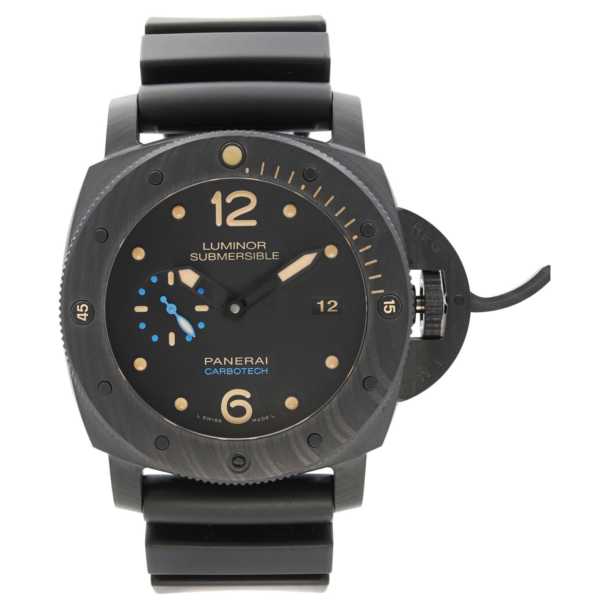 Panerai Luminor Submersible 1950 3 Days Carbotech Black Dial Mens Watch PAM00616 For Sale