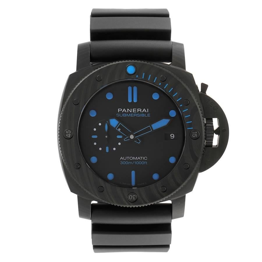 Panerai Luminor Submersible 1950 Carbotech Herrenuhr PAM01616 Ungetragen. Automatisches Uhrwerk mit Selbstaufzug. Zweiteiliges kissenförmiges schwarzes Carbotech-Gehäuse mit einem Durchmesser von 47.0 mm. Patentierter Kronenschutz von Panerai.