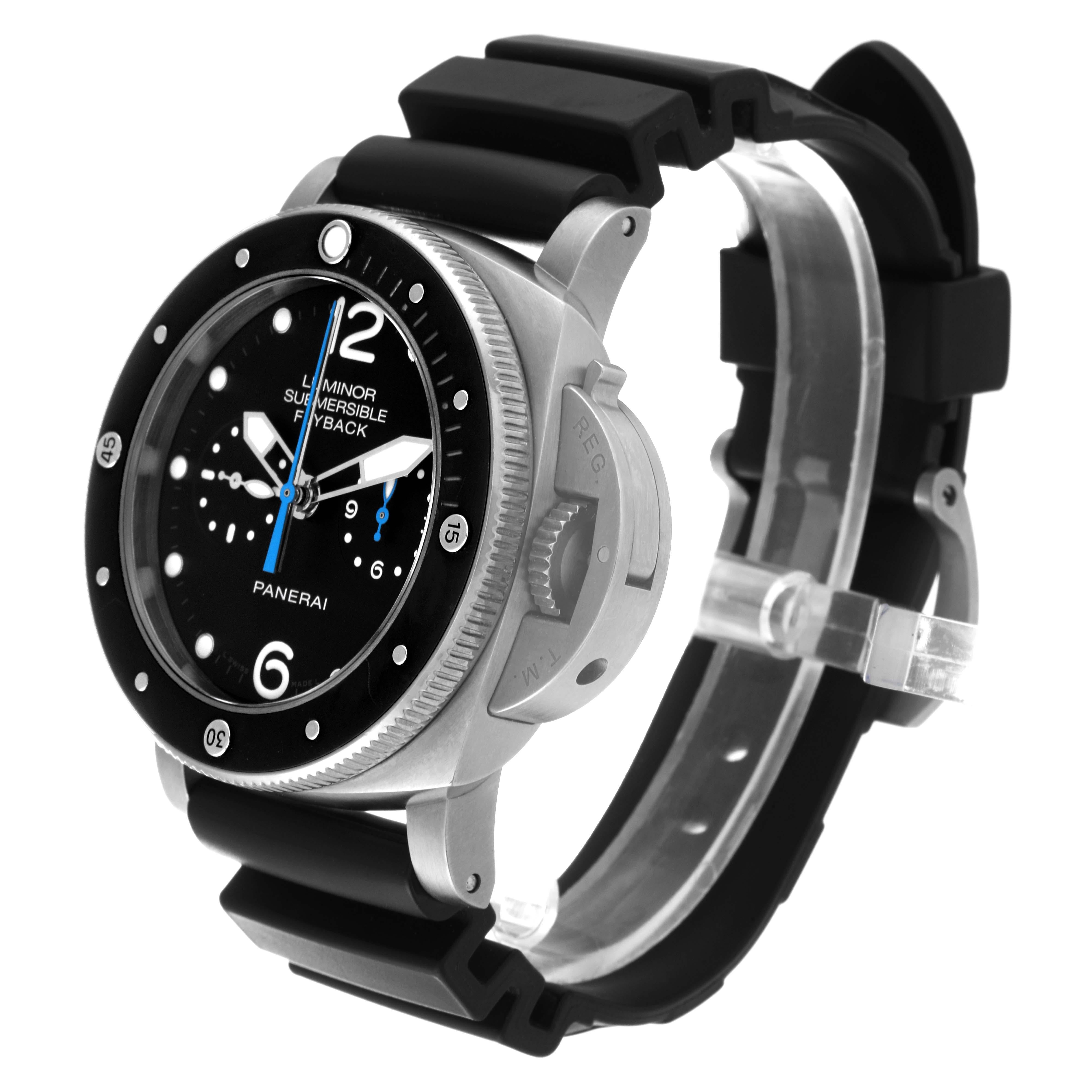 Men's Panerai Luminor Submersible 3 Days Flyback Titanium Mens Watch PAM00615 Papers For Sale