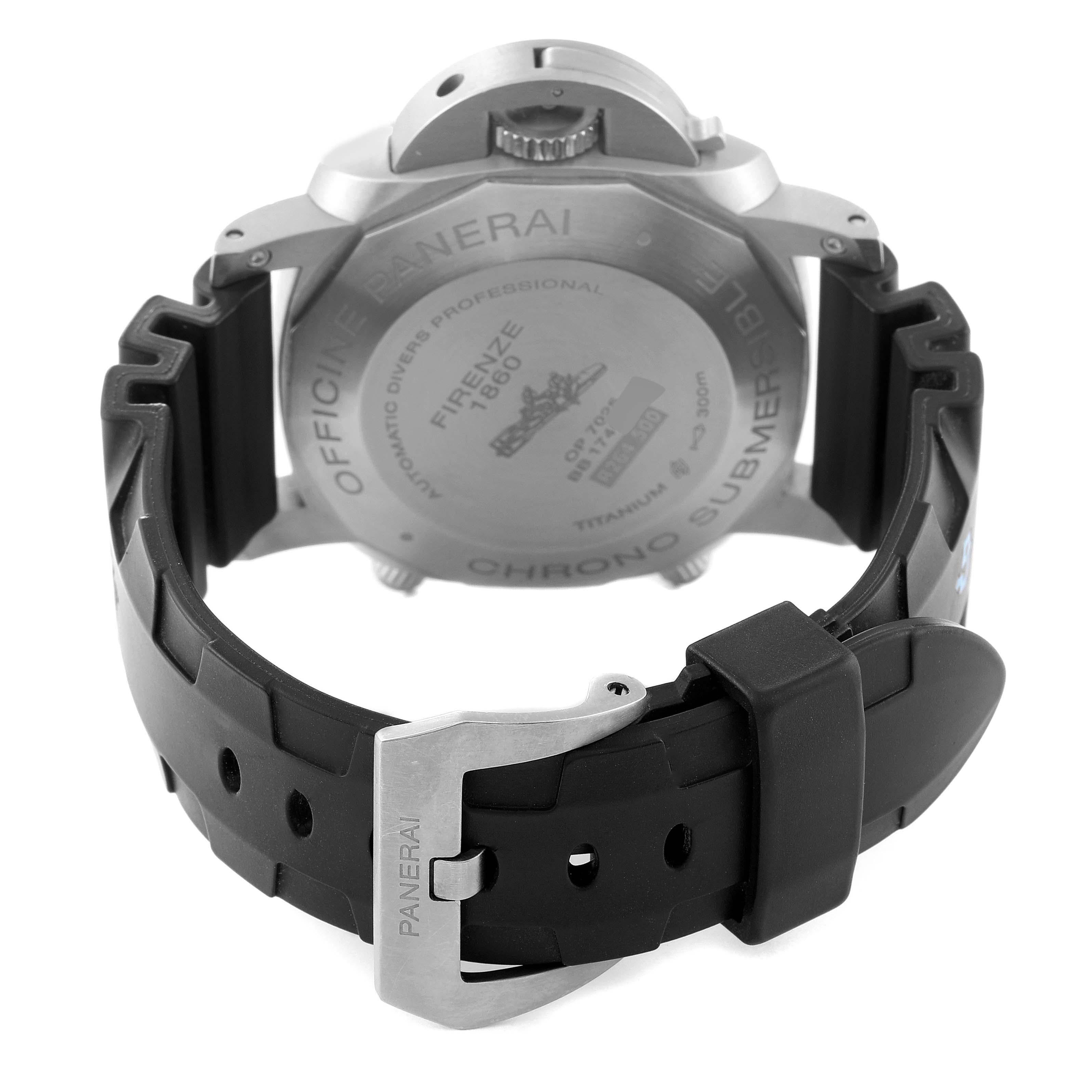 Panerai Luminor Submersible 3 Days Flyback Titanium Mens Watch PAM00615 Papers For Sale 3