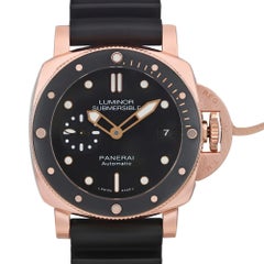 Panerai Luminor Submersible 42mm 18K Rose Gold Black Dial Men Watch PAM00684