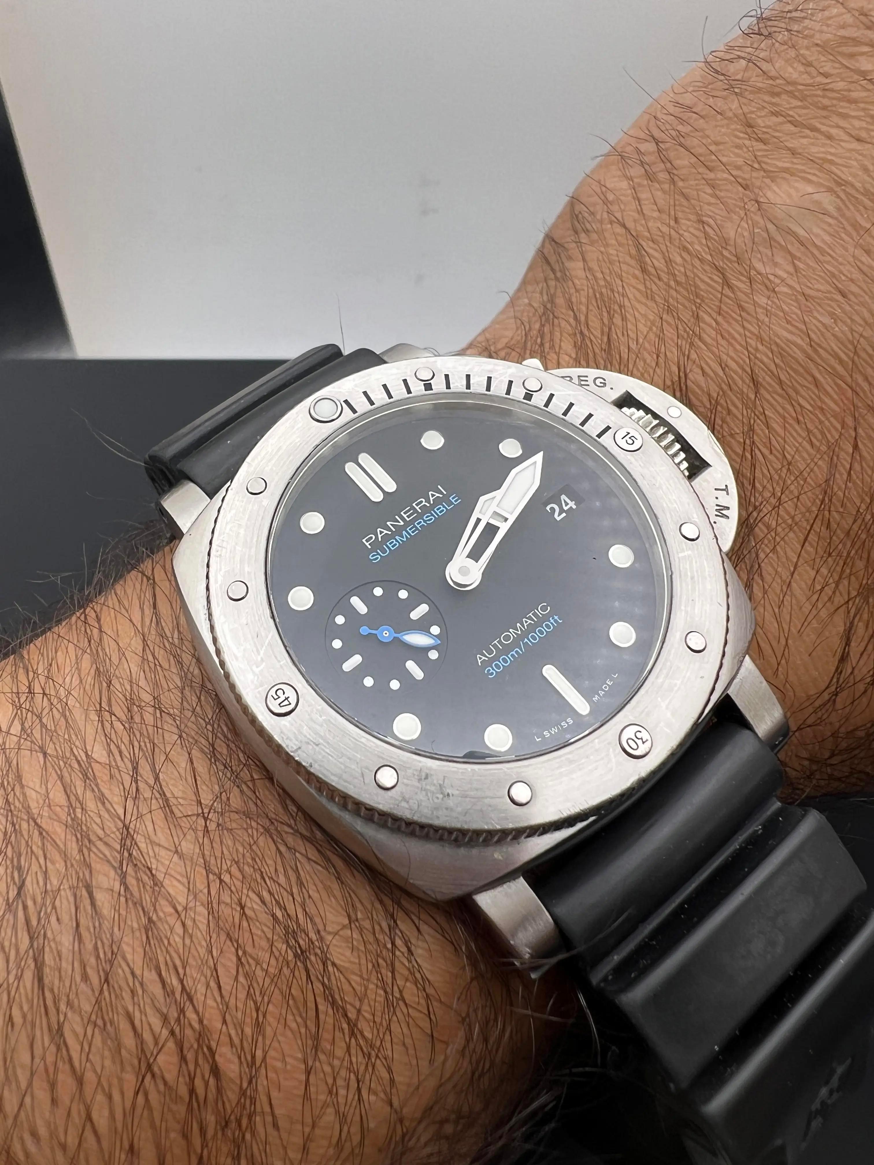 Panerai Luminor Submersible 42mm Quadrante Nero PAM00973 Scatola e Documenti In condizioni ottime in vendita a New York, NY