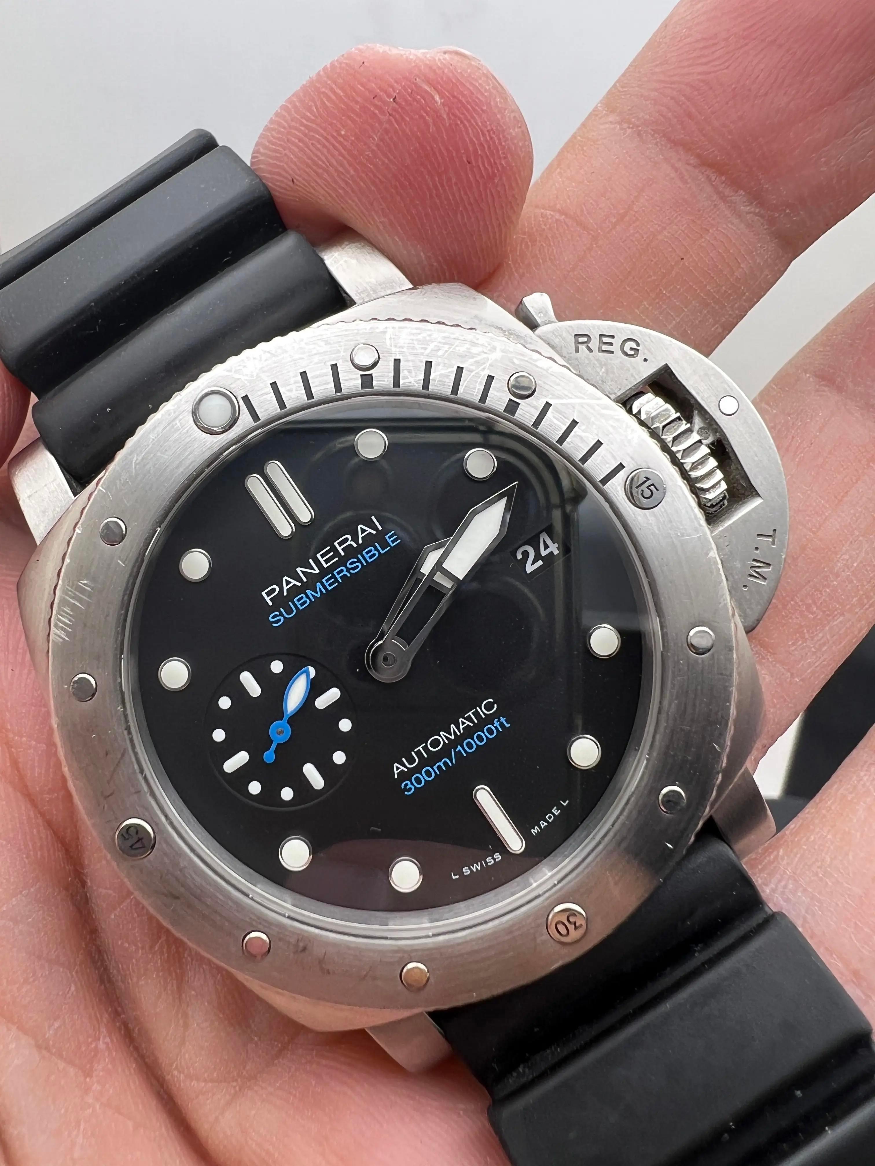 Uomo Panerai Luminor Submersible 42mm Quadrante Nero PAM00973 Scatola e Documenti in vendita