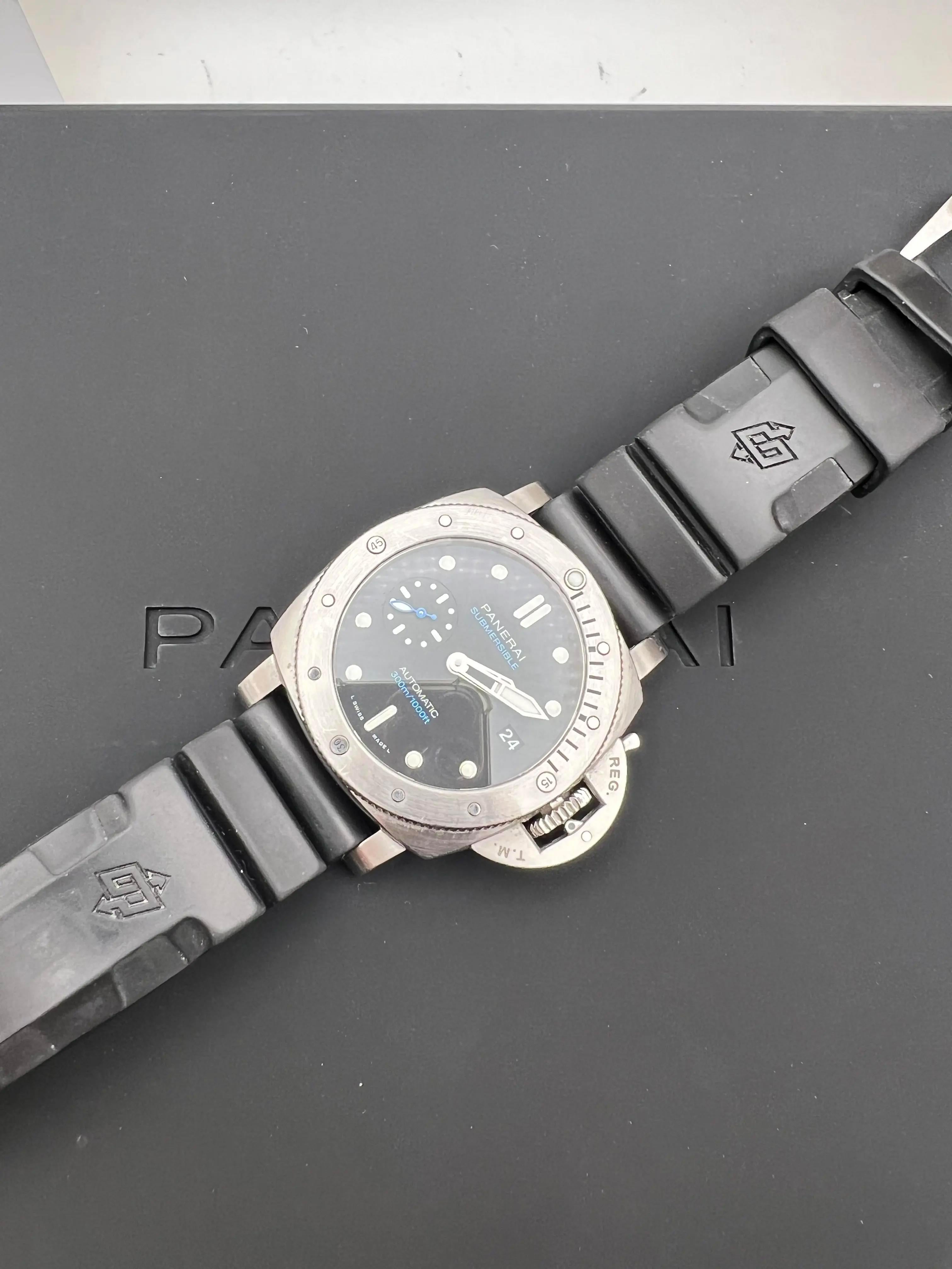 Panerai Luminor Submersible 42mm Quadrante Nero PAM00973 Scatola e Documenti in vendita 1
