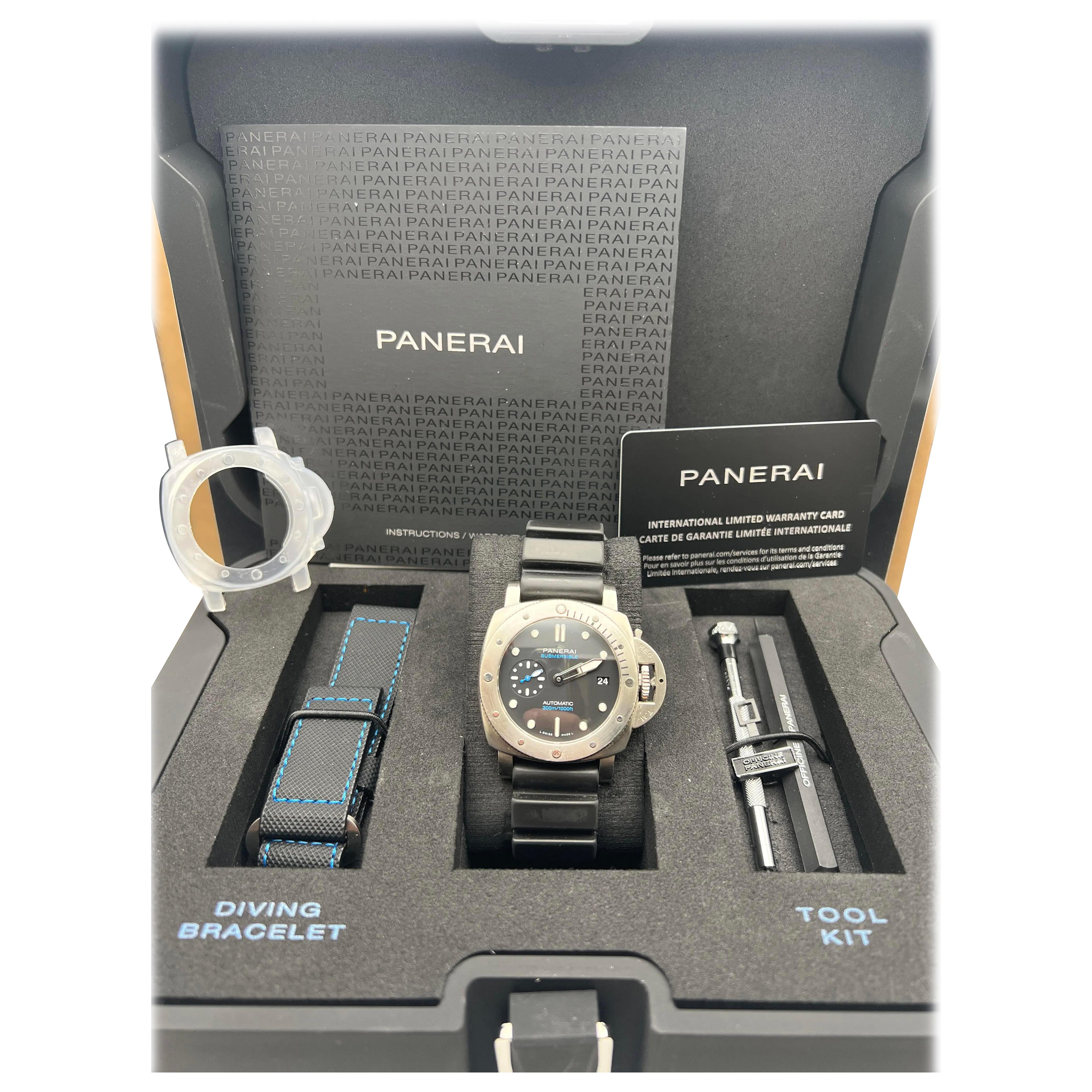 Panerai Luminor Submersible 42mm Quadrante Nero PAM00973 Scatola e Documenti