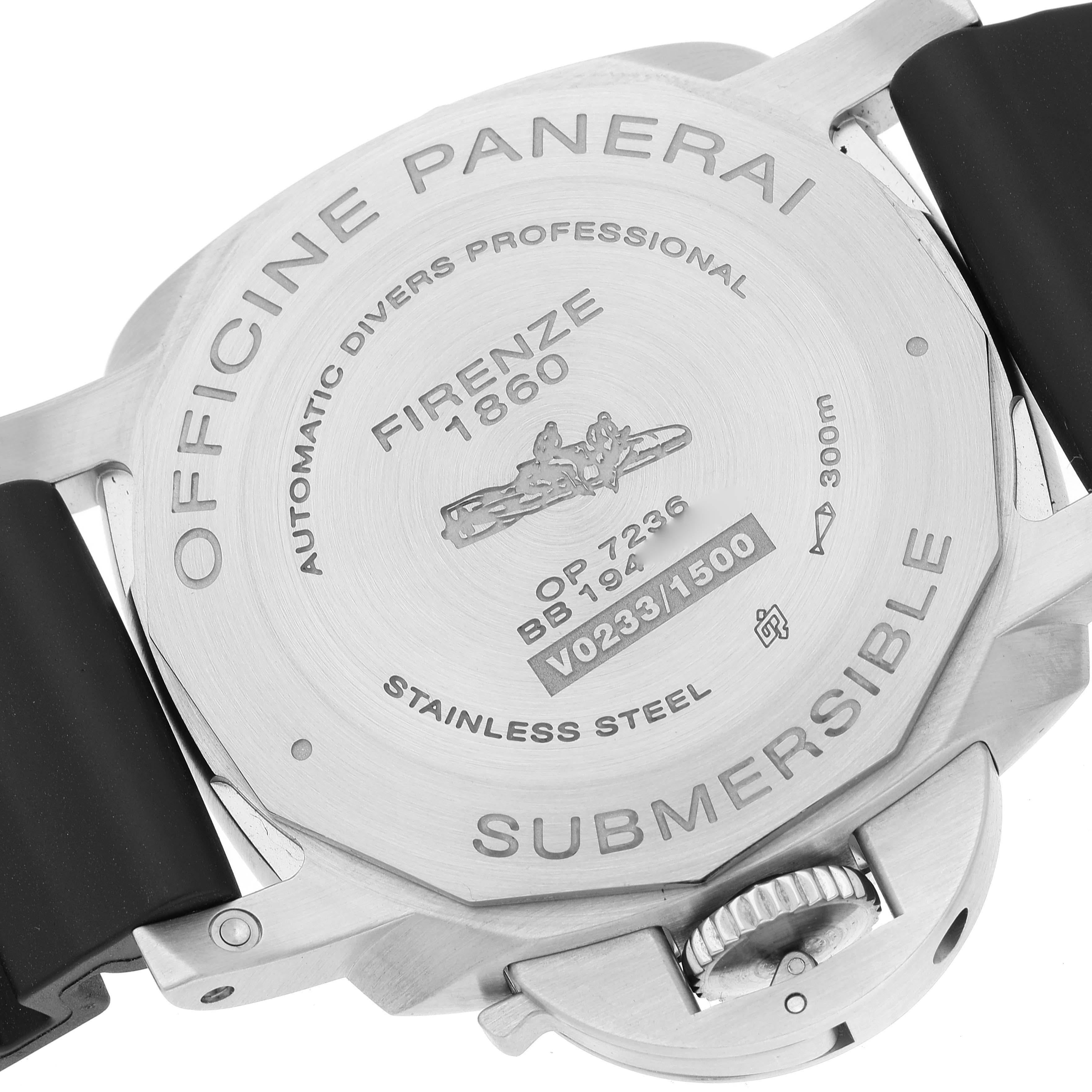 Panerai Luminor Submersible 42mm Black Dial Steel Mens Watch PAM00973 In Excellent Condition For Sale In Atlanta, GA