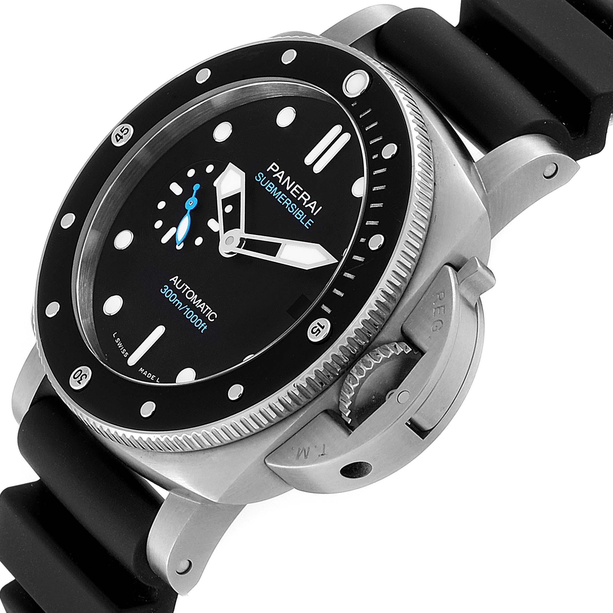 Panerai Luminor Submersible Black Rubber Strap Men's Watch PAM00683 For Sale 2