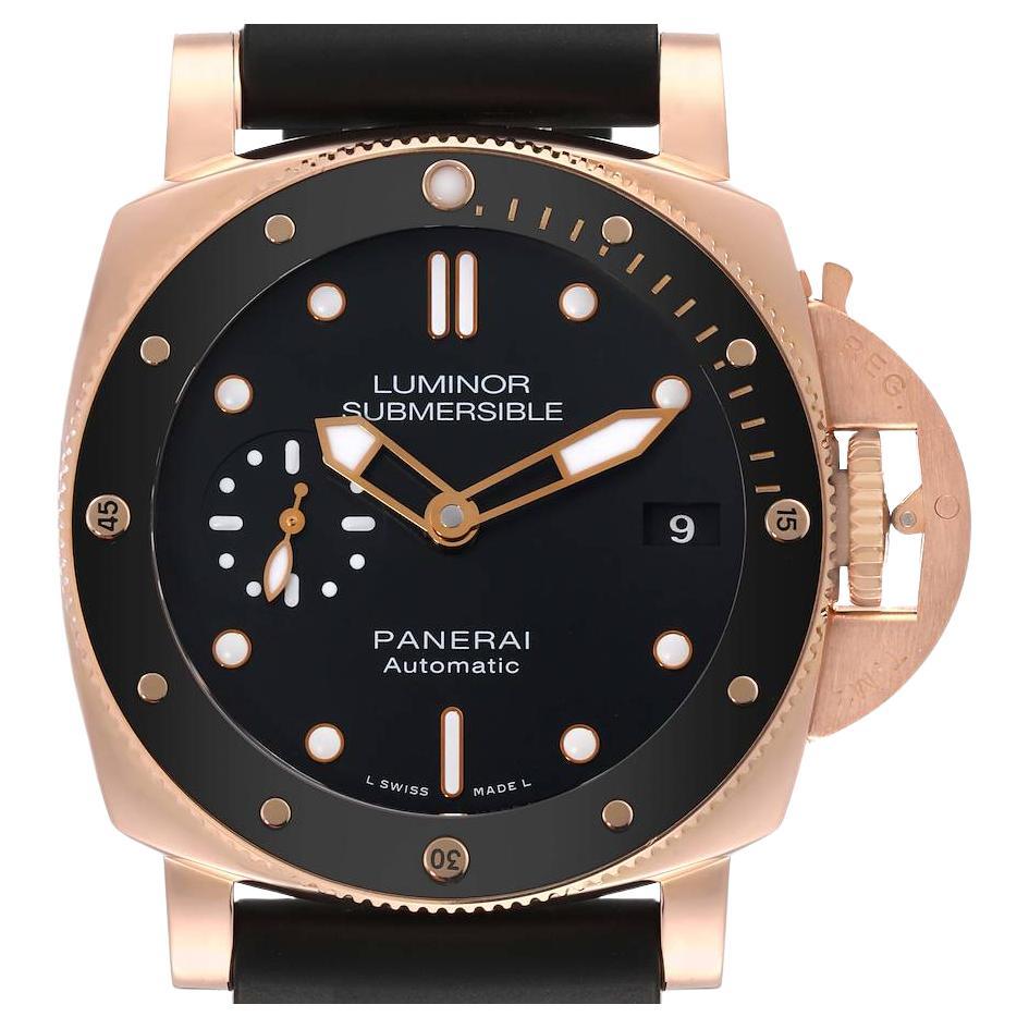 Panerai Luminor Submersible 42mm Rose Gold Mens Watch PAM00684 Box Papers For Sale