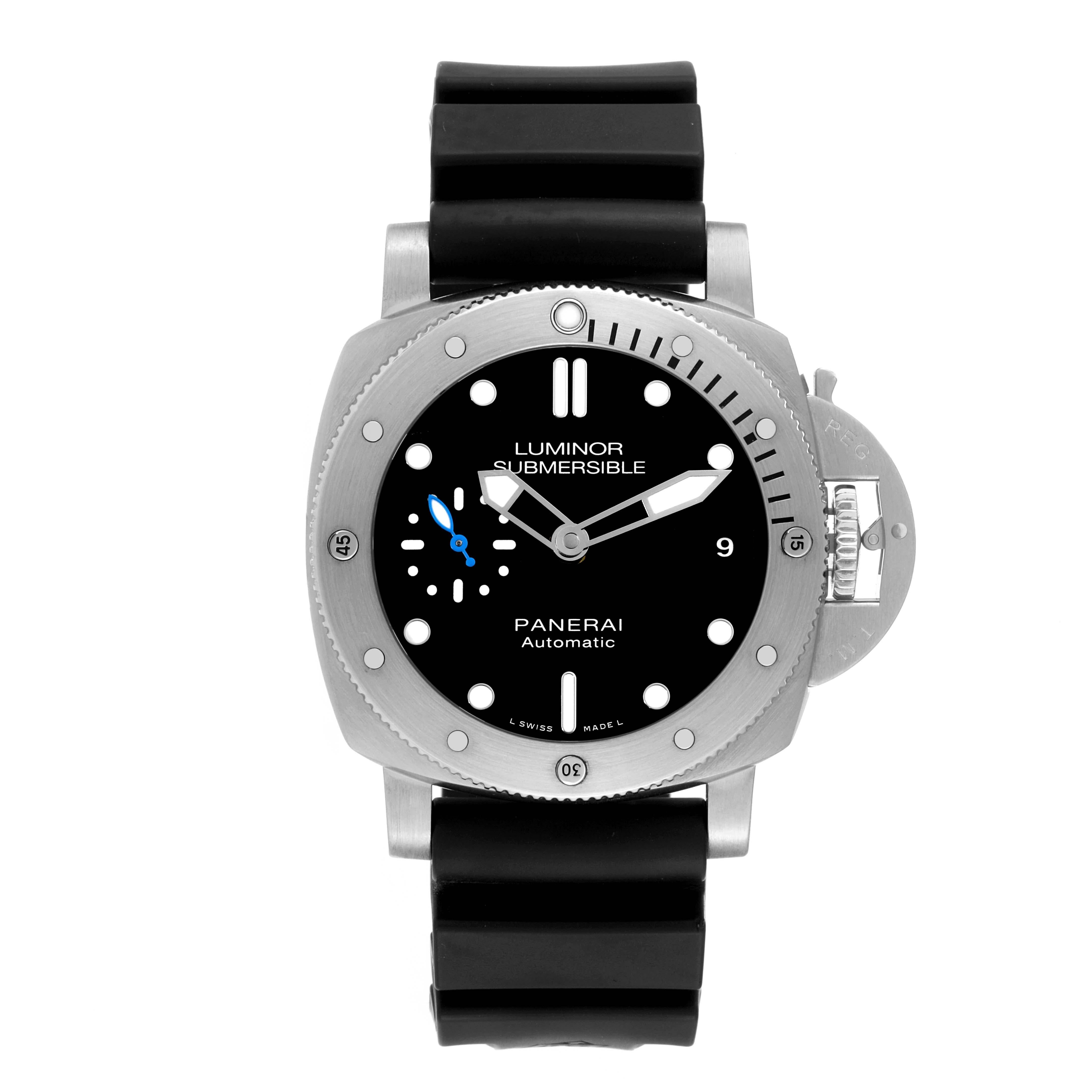 Panerai Luminor Submersible 42mm Steel Mens Watch PAM00682 Box Papers For Sale 1