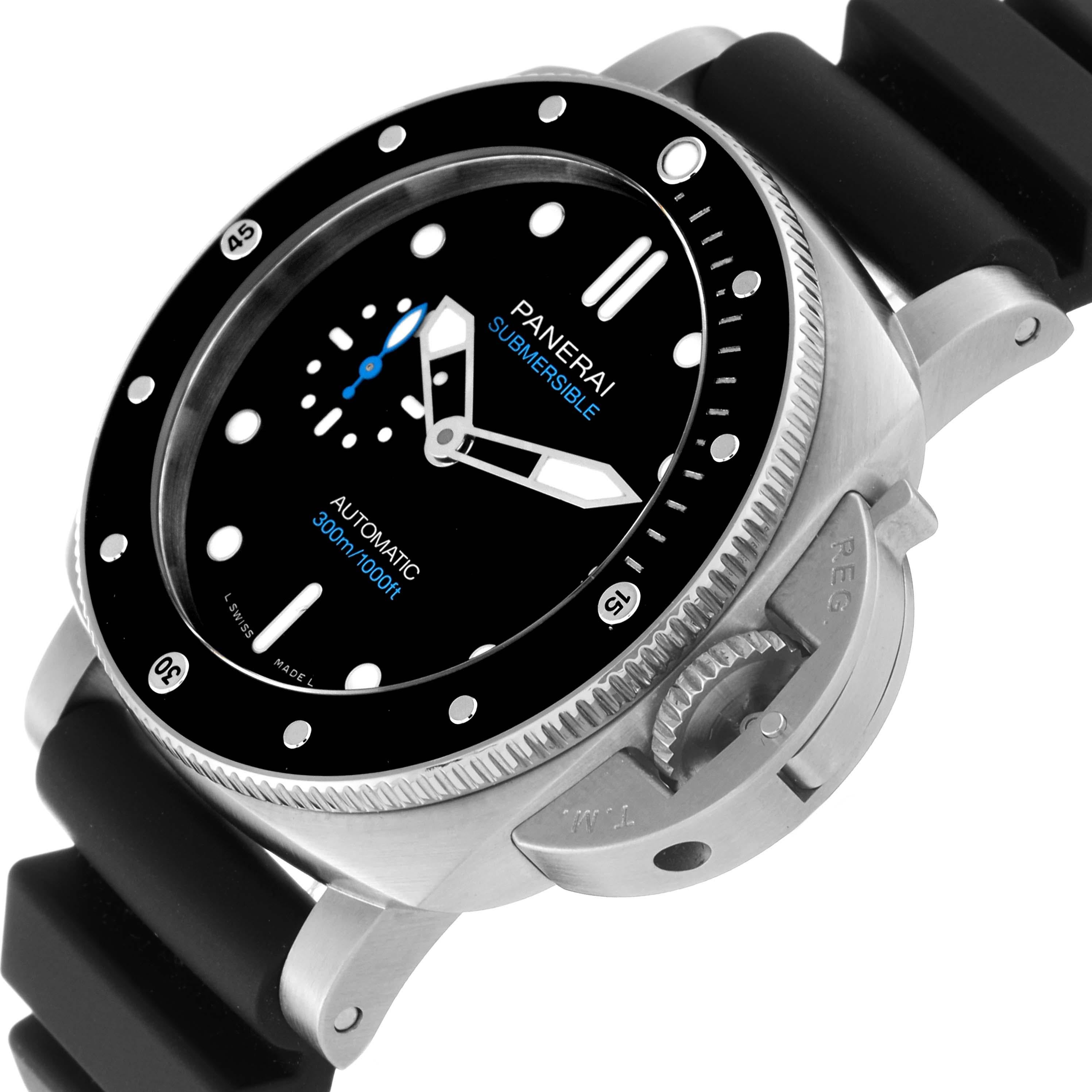 Panerai Luminor Submersible 42mm Steel Mens Watch PAM00683 Box Papers For Sale 1